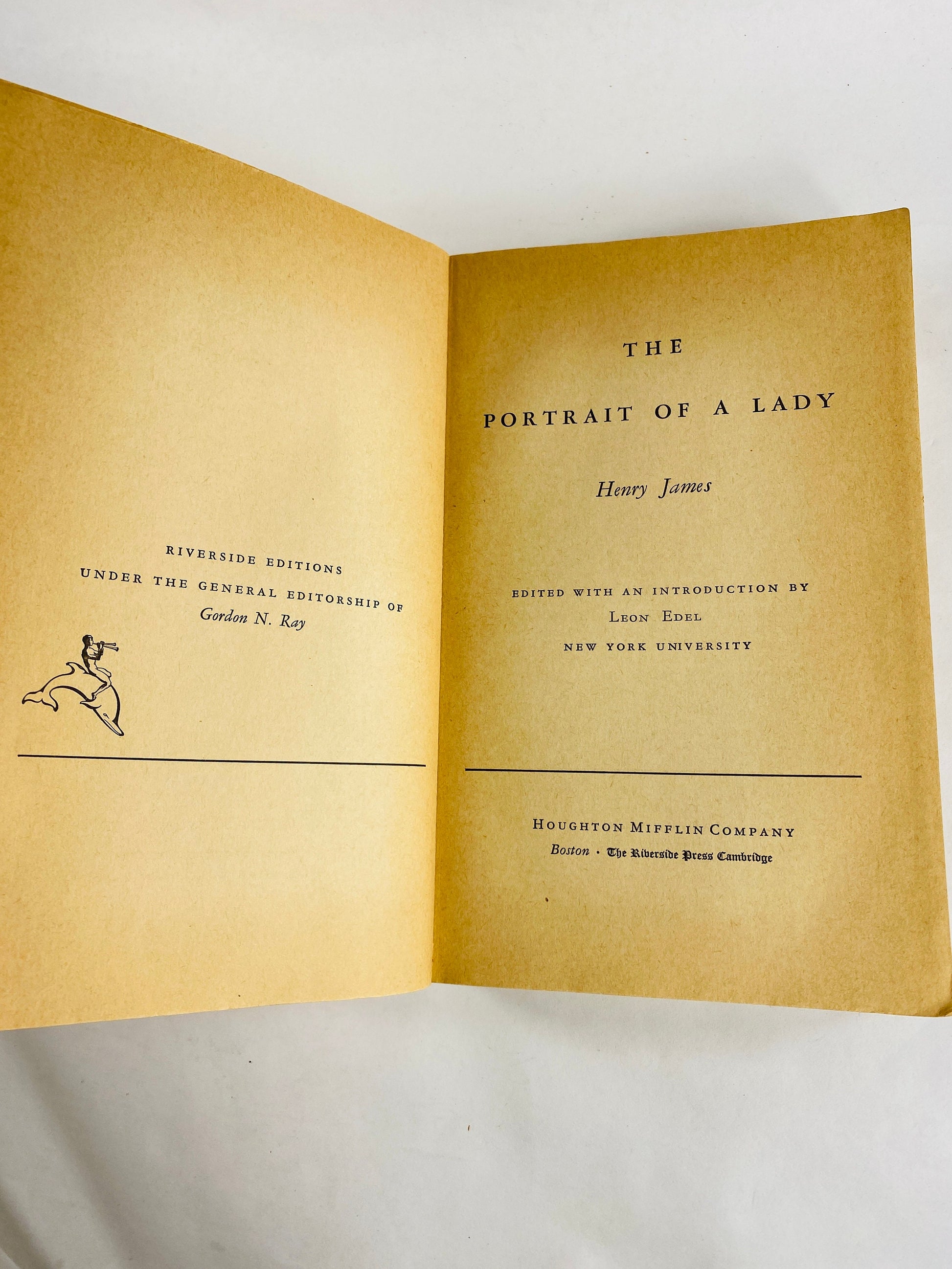 1956 Portrait of a Lady Henry James Robert Browning Poetry Houghton Mifflin vintage paperback books Riverside Edition Cambridge