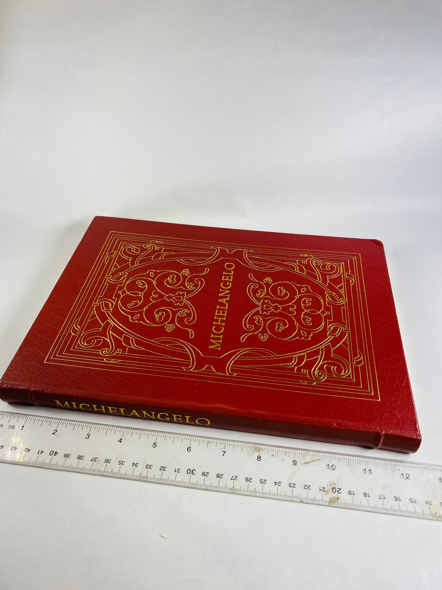 Michelangelo Buonarroti vintage EASTON Press book circa 1983 Bound in GORGEOUS red leather gold embellishments. Art home decor gift