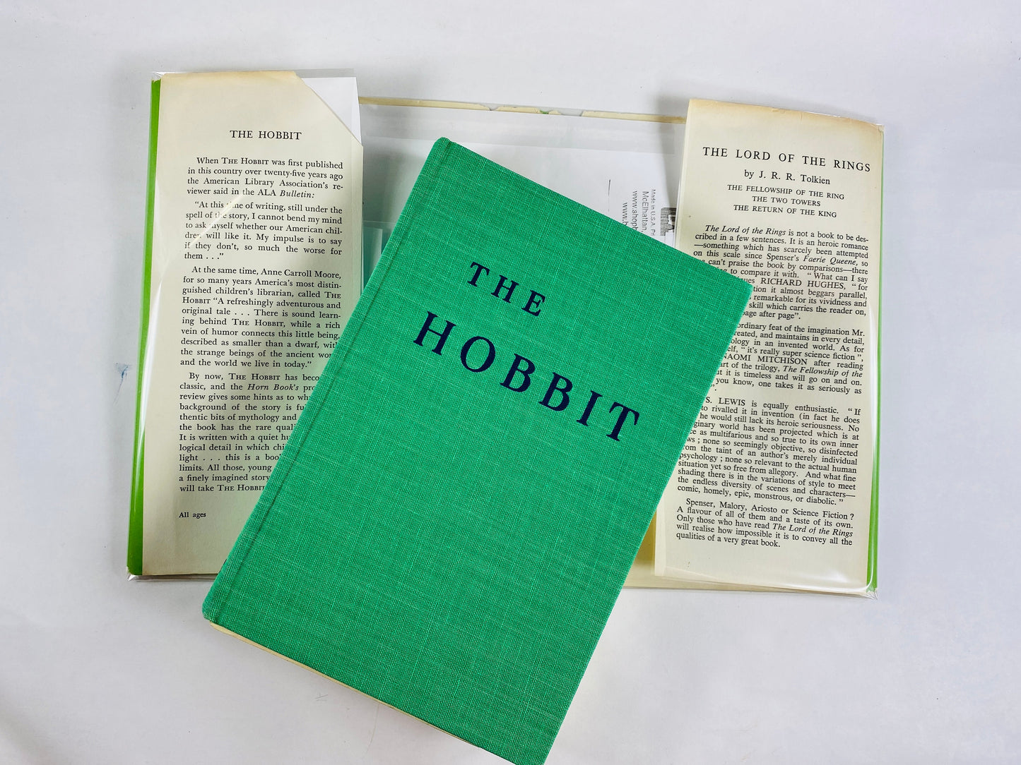 1975 Hobbit or There and Back Again by JRR Tolkien with dust jacket THIRD Edition gift Science fiction bookshelf decor Lord of the Rings