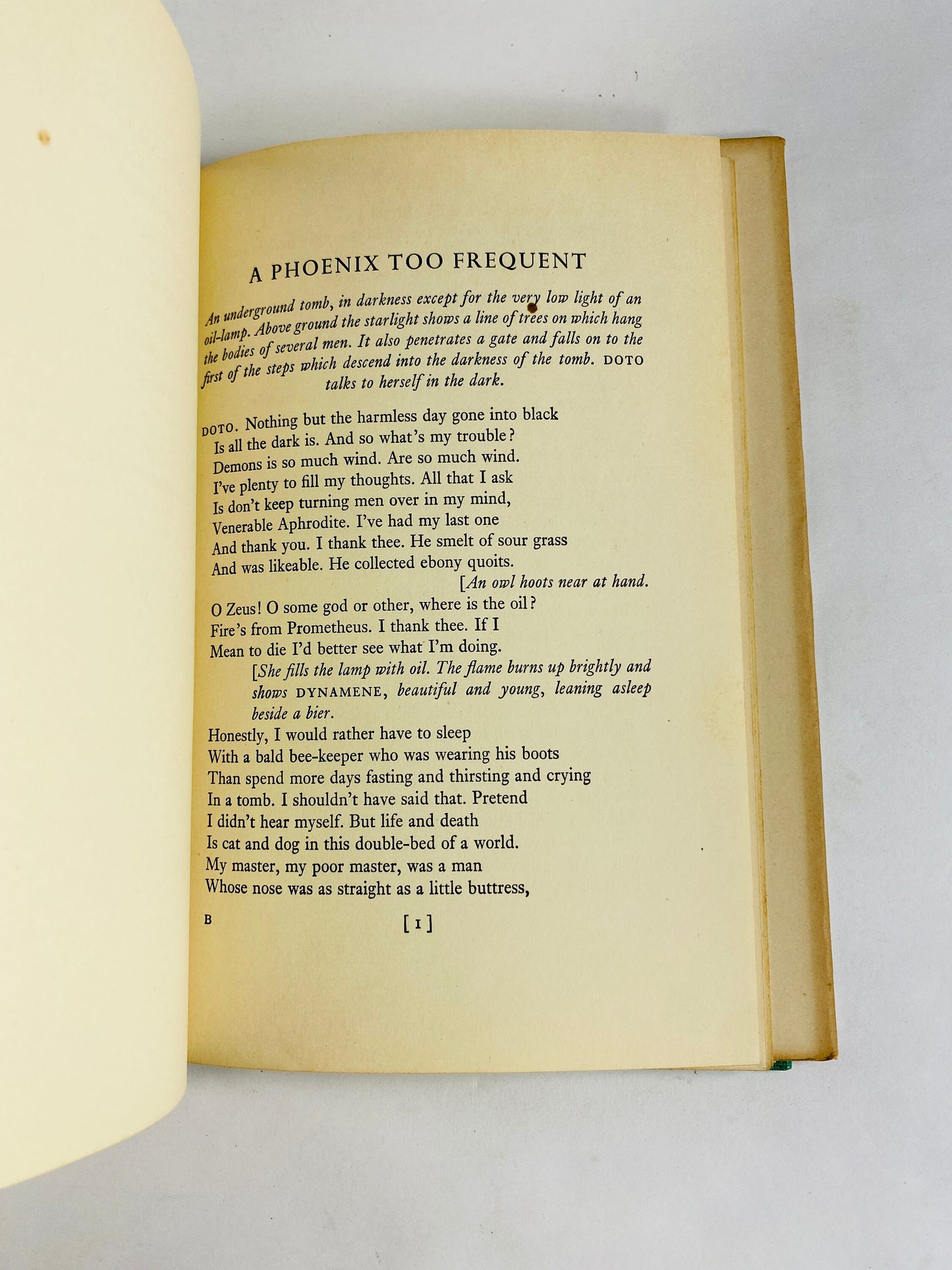 Phoenix Too Frequent vintage book by Christopher Fry circa 1952 Dark Comedy about a woman who falls in love with a soldier at husband's tomb