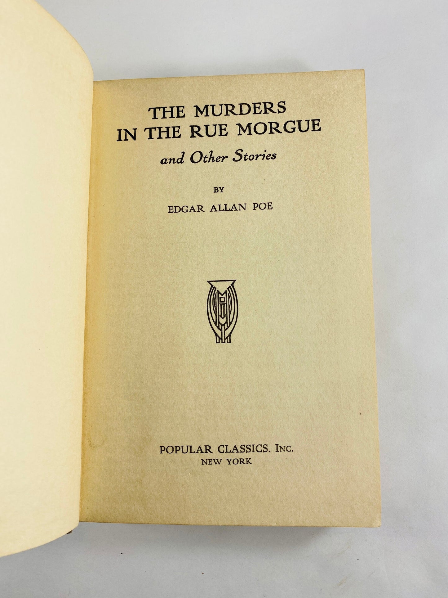 Edgar Allan Poe vintage book of Murder in the Rue Morgue & Tales GORGEOUS blue binding Assignation, Tell-Tale Heart William Wilson