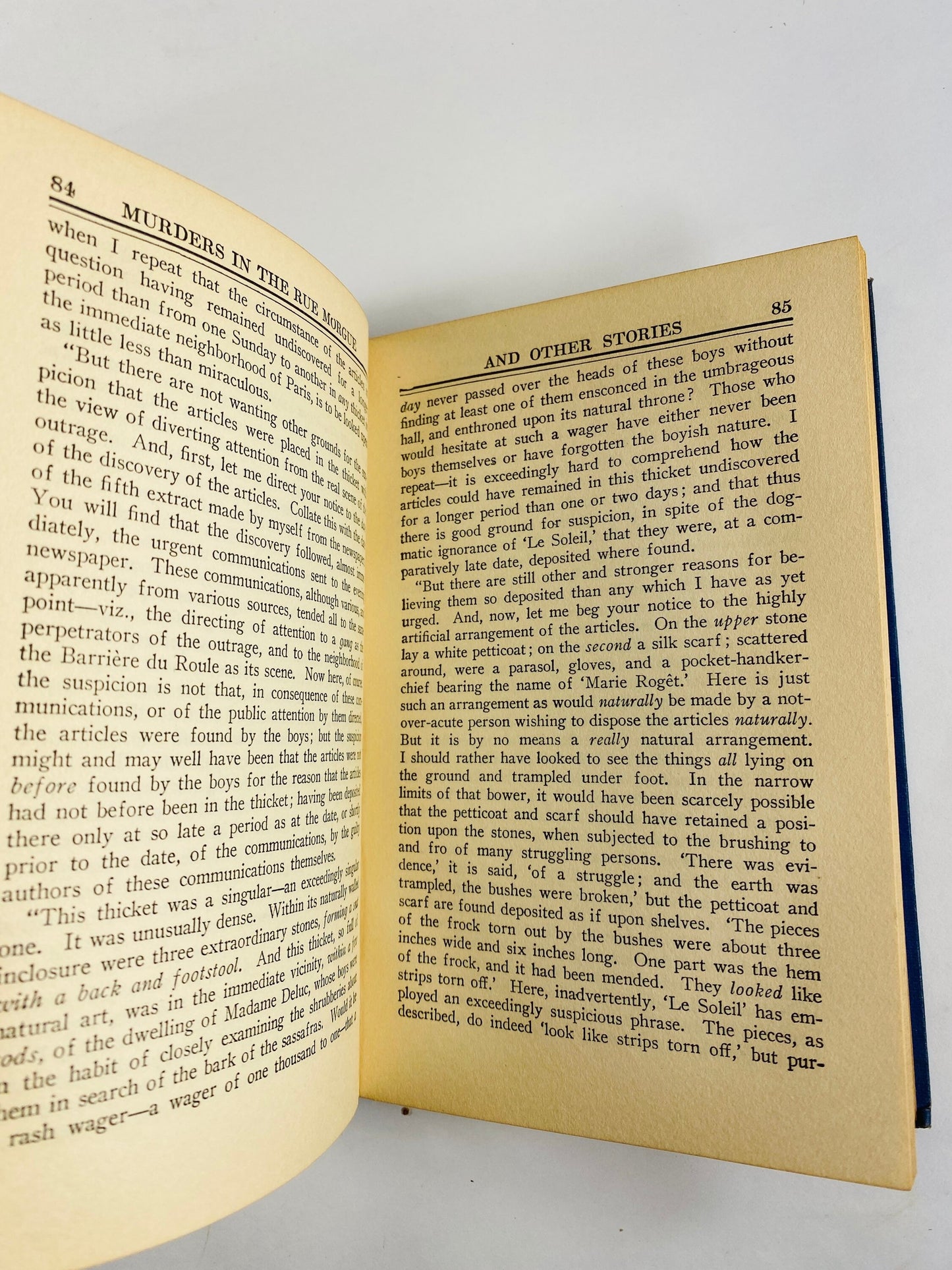 Edgar Allan Poe vintage book of Murder in the Rue Morgue & Tales GORGEOUS blue binding Assignation, Tell-Tale Heart William Wilson