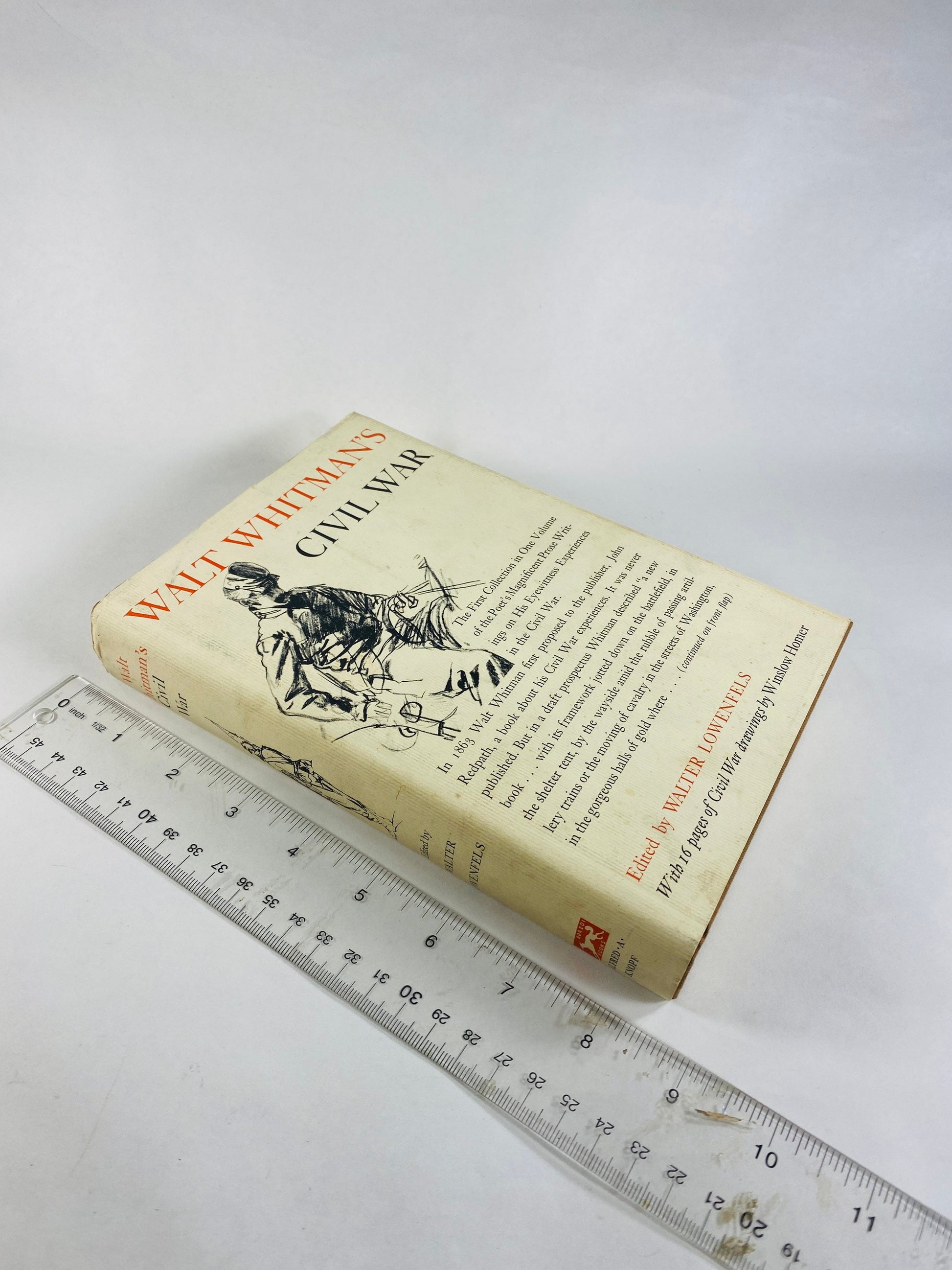 Walt Whitman’s Civil War vintage book of Union & Confederate Soldiers Poems and Civil War observations History collectible gift