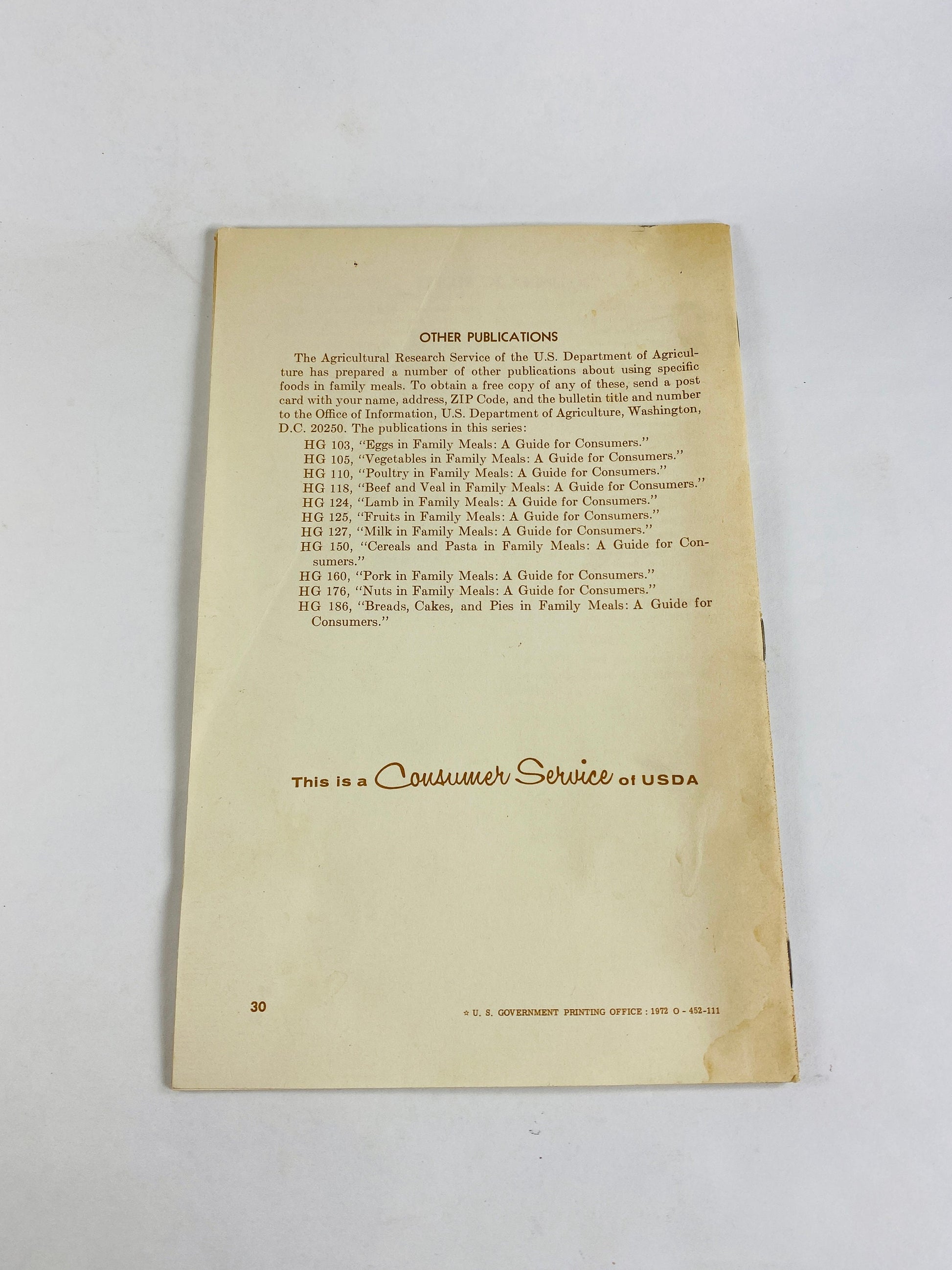 Cheese in Family Meals by USDA circa 1972 vintage collectible recipe booklet foodies Timeless kitchen retro Agriculture cheese lover gift