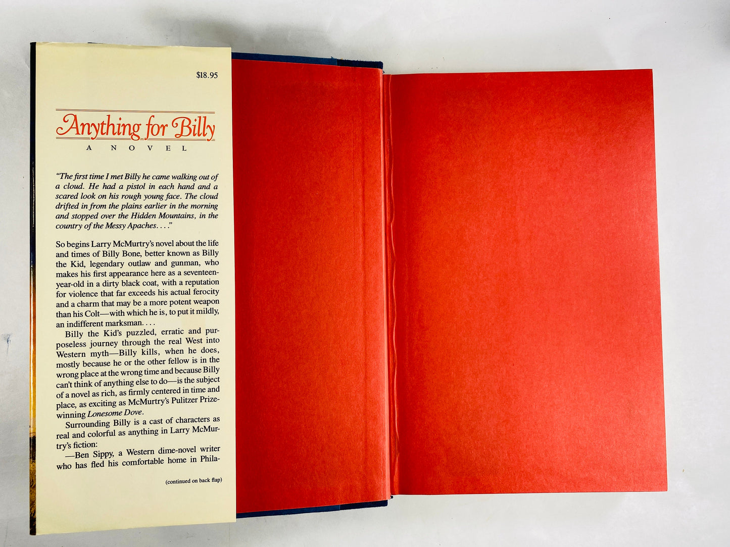 Anything for Billy by Larry McMurtry Vintage FIRST EDITION book 1988 Billy the Kid Billy Bone legend Pulitzer Prize West Texas author