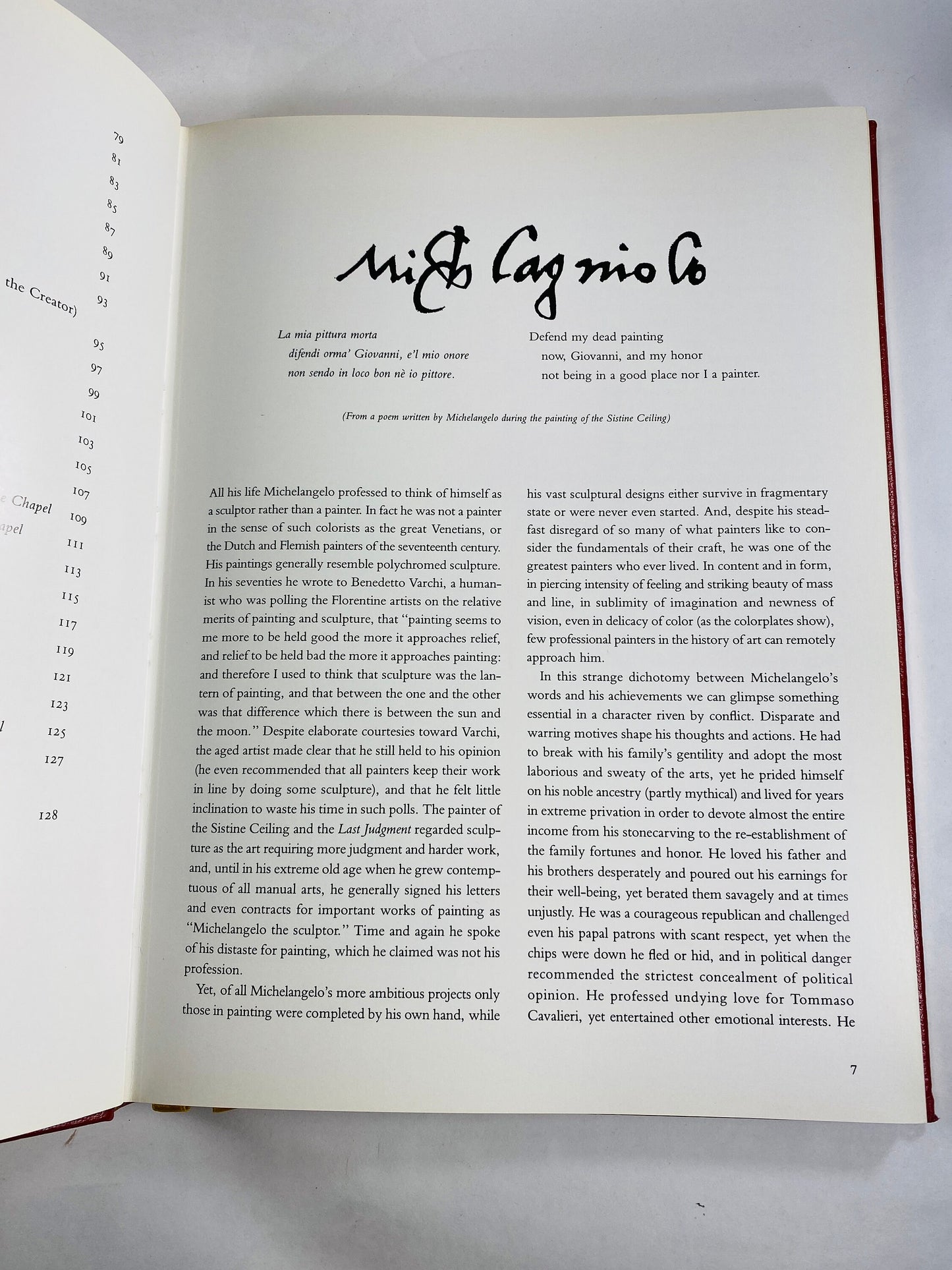 Michelangelo Buonarroti vintage EASTON Press book circa 1983 Bound in GORGEOUS red leather gold embellishments. Art home decor gift