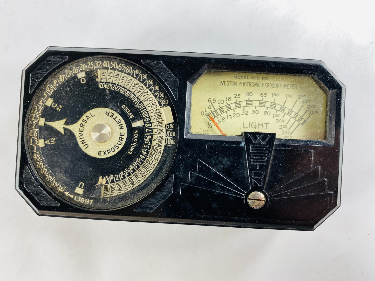 GORGEOUS Art Deco Weston Photronic Exposure Meter Model 650 circa 1935 Highly collectible Retro camera decor with leather case