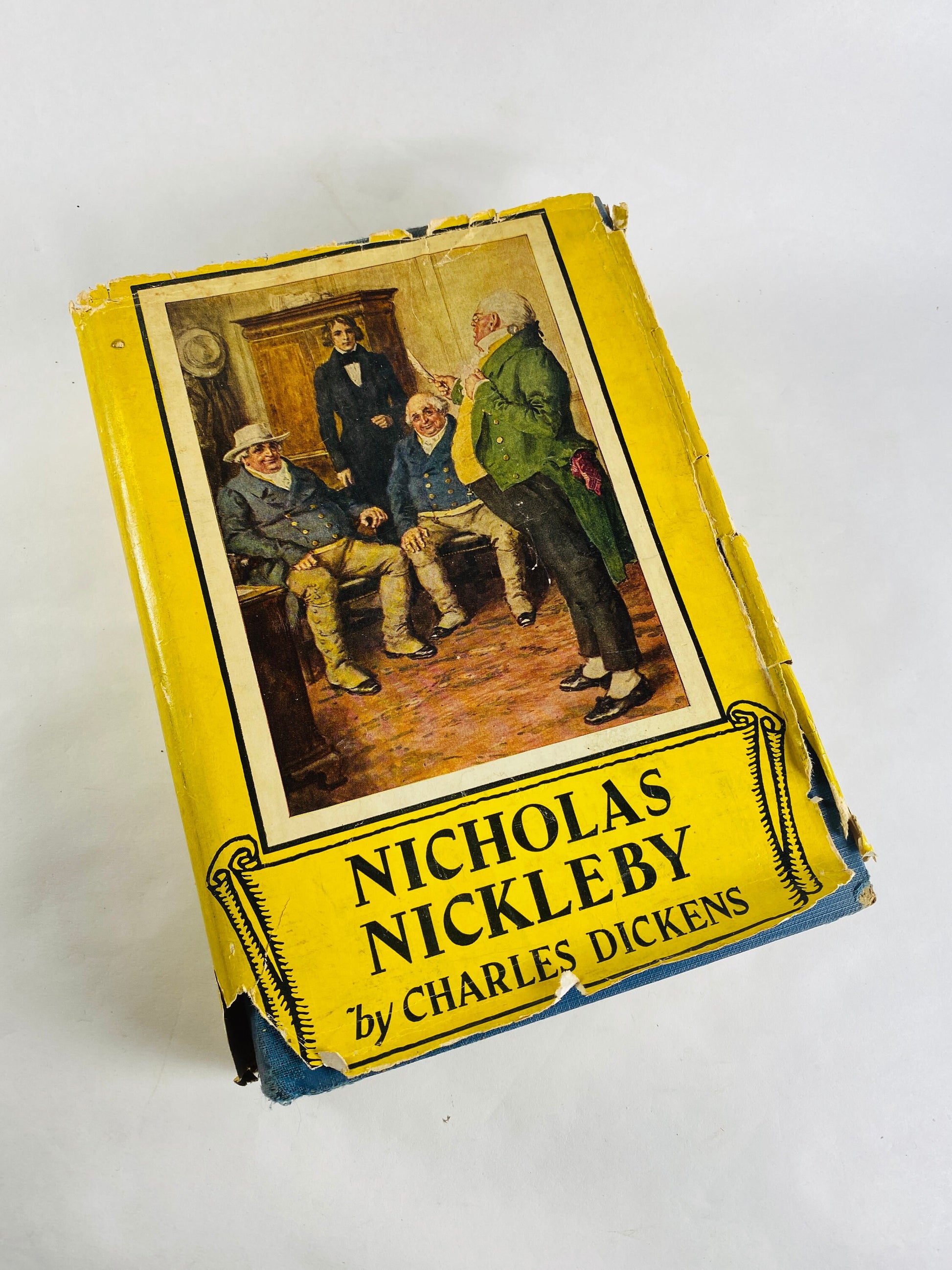 Nicholas Nickleby vintage book by Charles Dickens printed by Dodd, Mead and Co circa 1936 illustrated by CE Brock New York Home decor gift