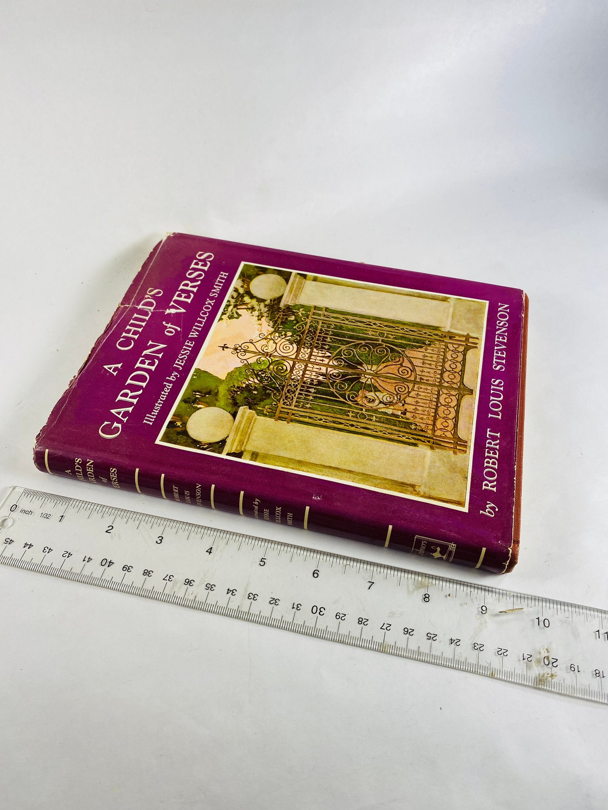 1955 A Child's Garden of Verses Robert Louis Stevenson illustrated by Jessie Wilcox Smith vintage Children's book Charles Scribner's