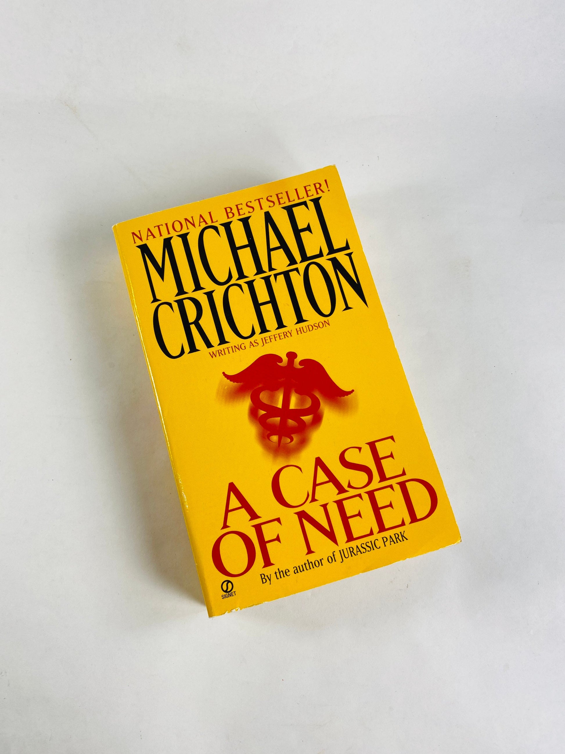 Case of Need by Michael Crichton vintage paperback book circa 1994 Jeffrey Hudson winner of Edgar Award