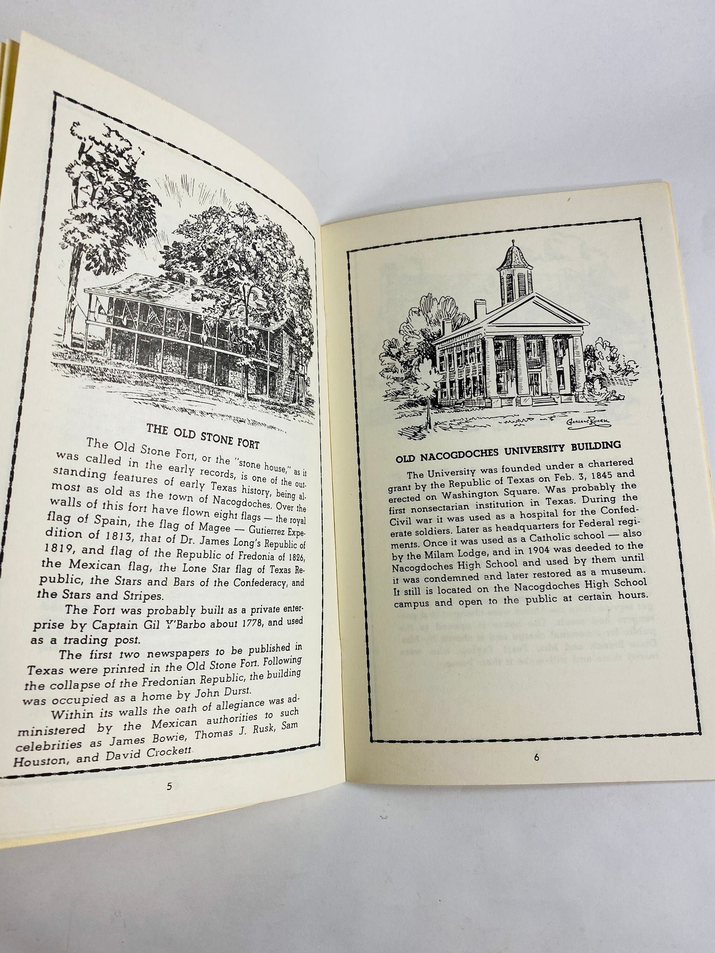 Nacogdoches Texas Hoya Memorial Library vintage booklet Oak Grove Cemetery East Texan history Jennie Hoya Mast Clara Gray Adolphus Sterne