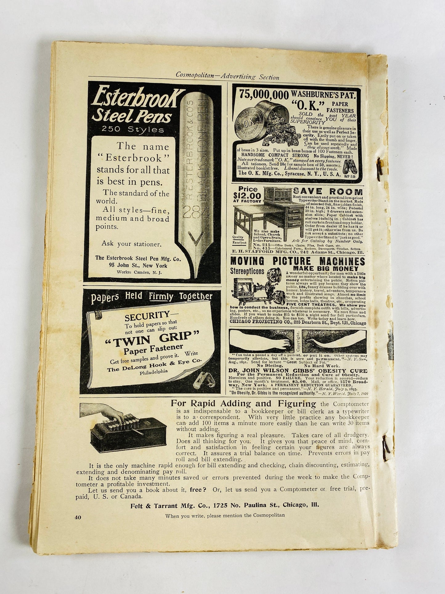 1910 vintage Cosmopolitan Magazine featuring Socialism and stories by E Phillips Oppenheim & PG Wodehouse and a Jewish Artisan in Morocco