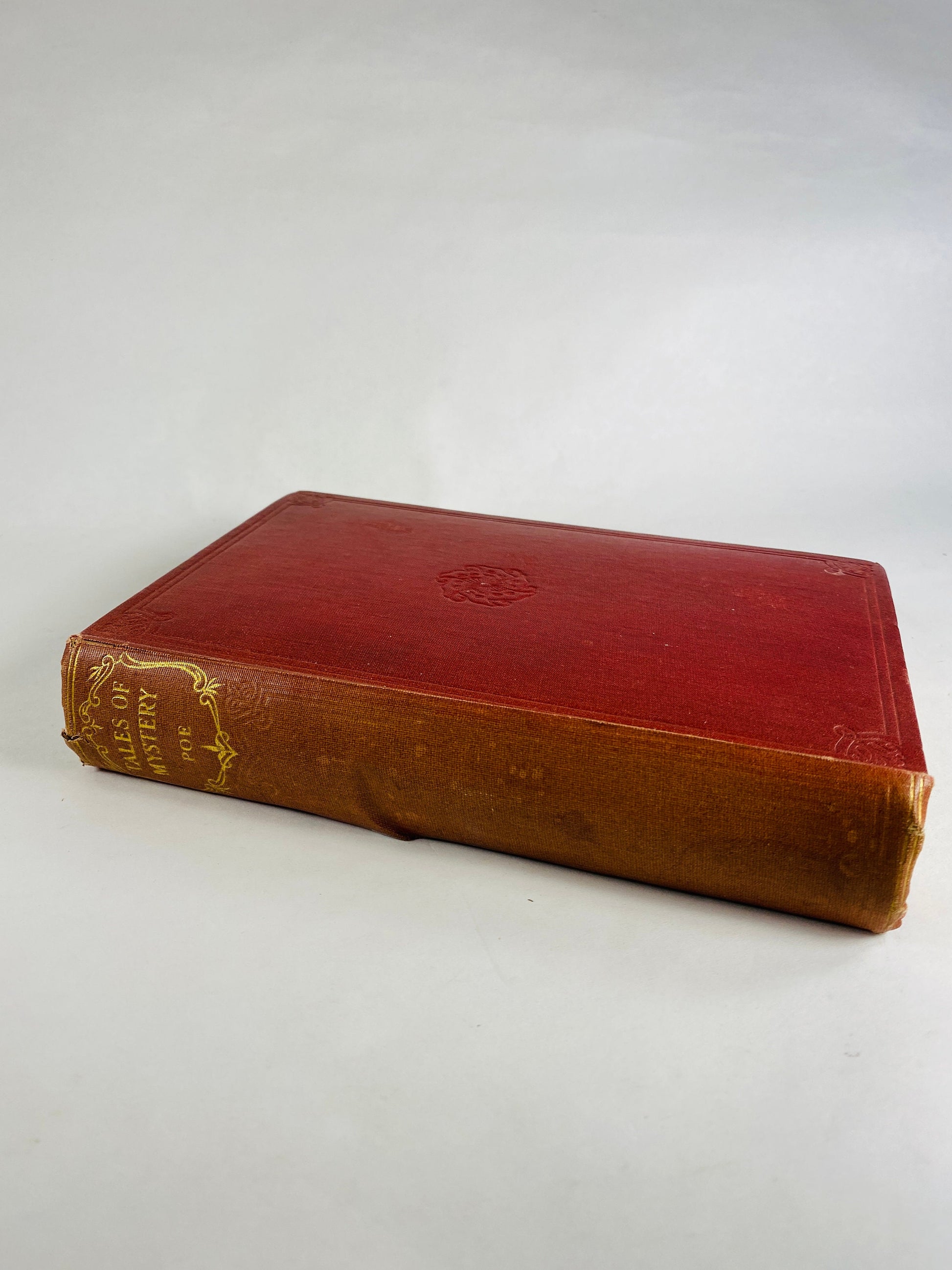 1930 Edgar Allan Poe vintage book of poetry London printed Beautiful red aesthetic binding gold embossed