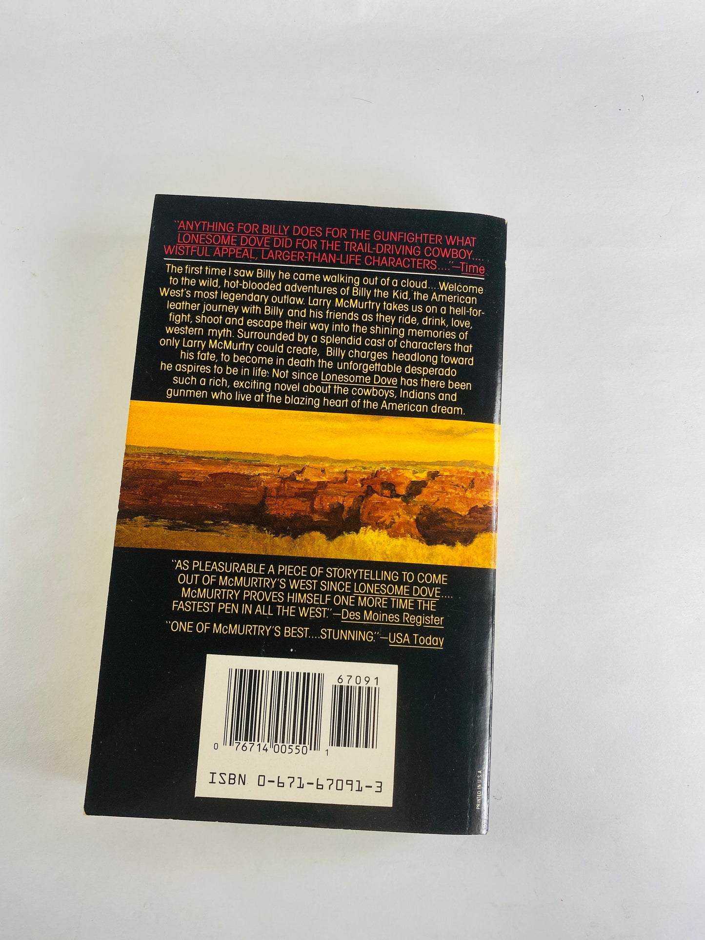 1988 Larry McMurtry Anything for Billy FIRST PRINTING vintage paperback book about Billy the Kid outlaw Texas