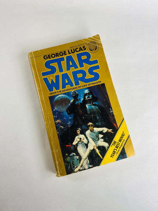 Star Wars vintage paperback book circa 1977 George Lucas Luke Skywalker Jedi Knights EARLY PRINTING Book lover gift