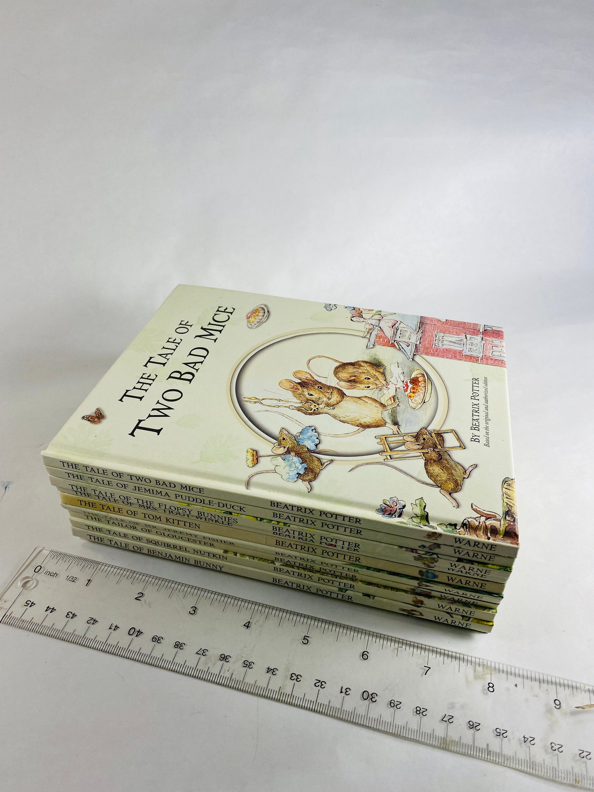 Beatrix Potter Tale of Peter Rabbit vintage children’s book Two Bad Mice Squirrel Nutkin Jemima Puddle Duck Flopsy Bunnies Tailor Gloucester