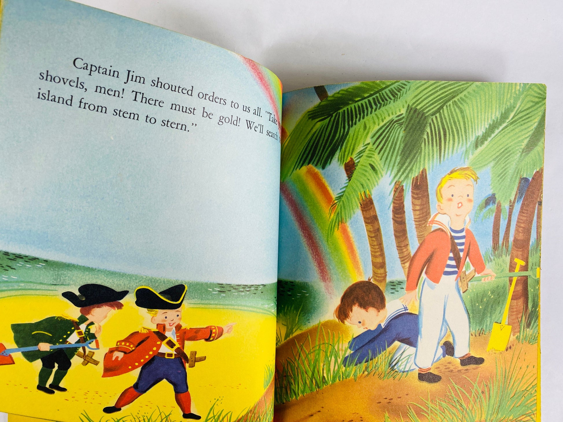 1952 Wonderful Treasure Hunt vintage children's book by Irma Wilde Oak Lane Country Day School Philadelphia Pennsylvania rainbow pirate