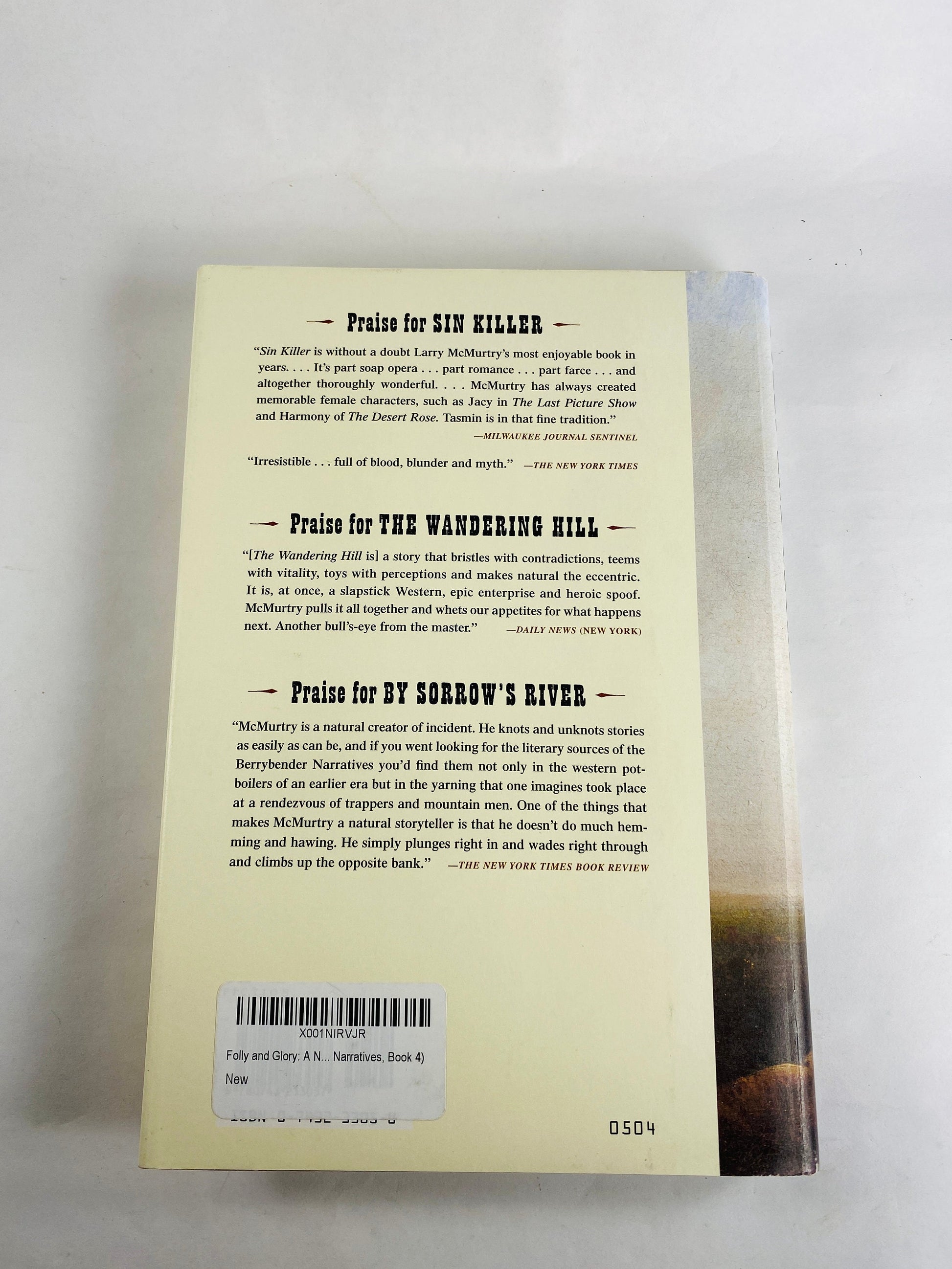 Folly and Glory by Larry McMurtry Vintage FIRST EDITION book Berrybend Narratives Pulitzer Prize author Western Texas Ranger home decor