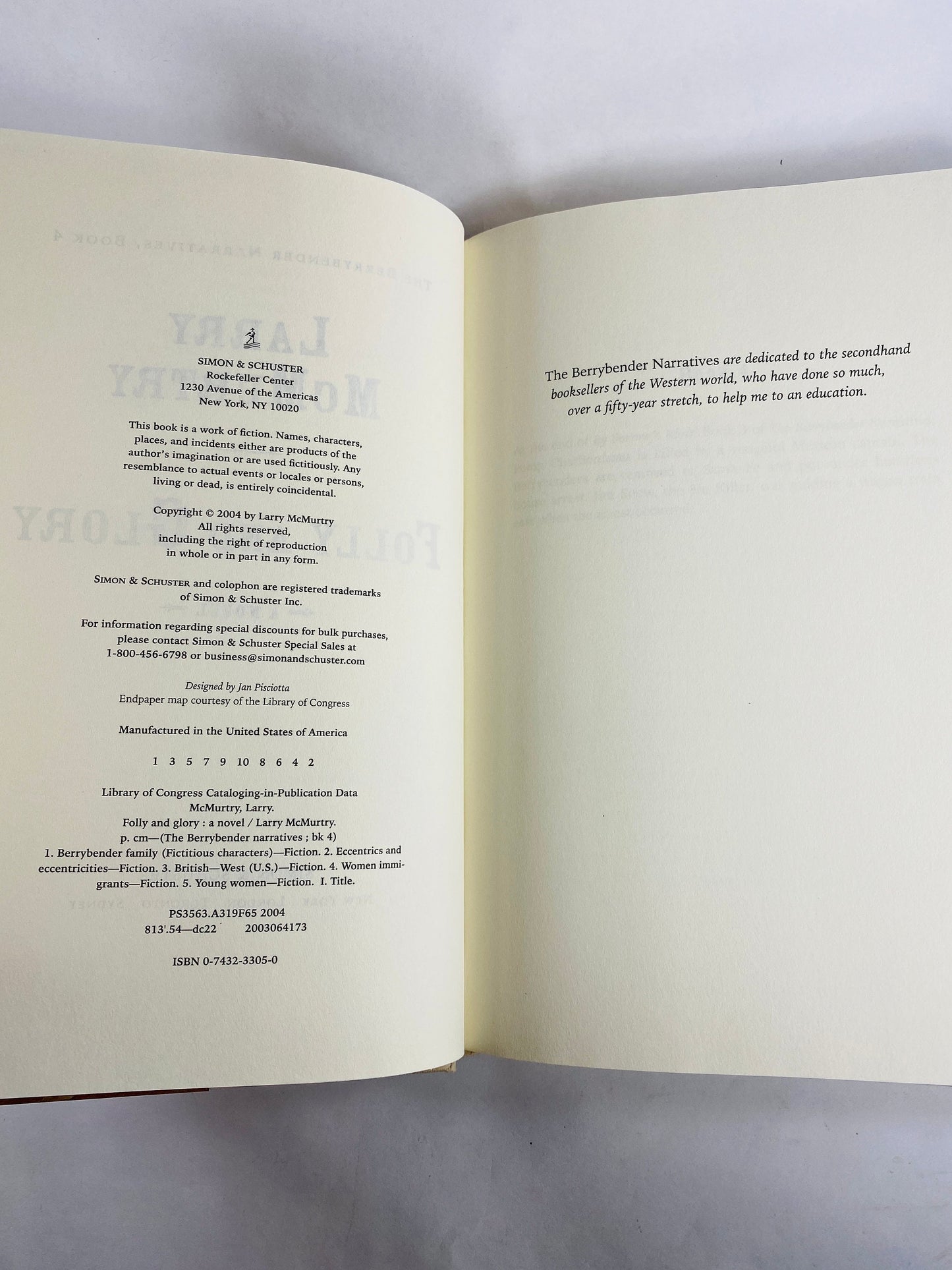 Folly and Glory by Larry McMurtry Vintage FIRST EDITION book Berrybend Narratives Pulitzer Prize author Western Texas Ranger home decor