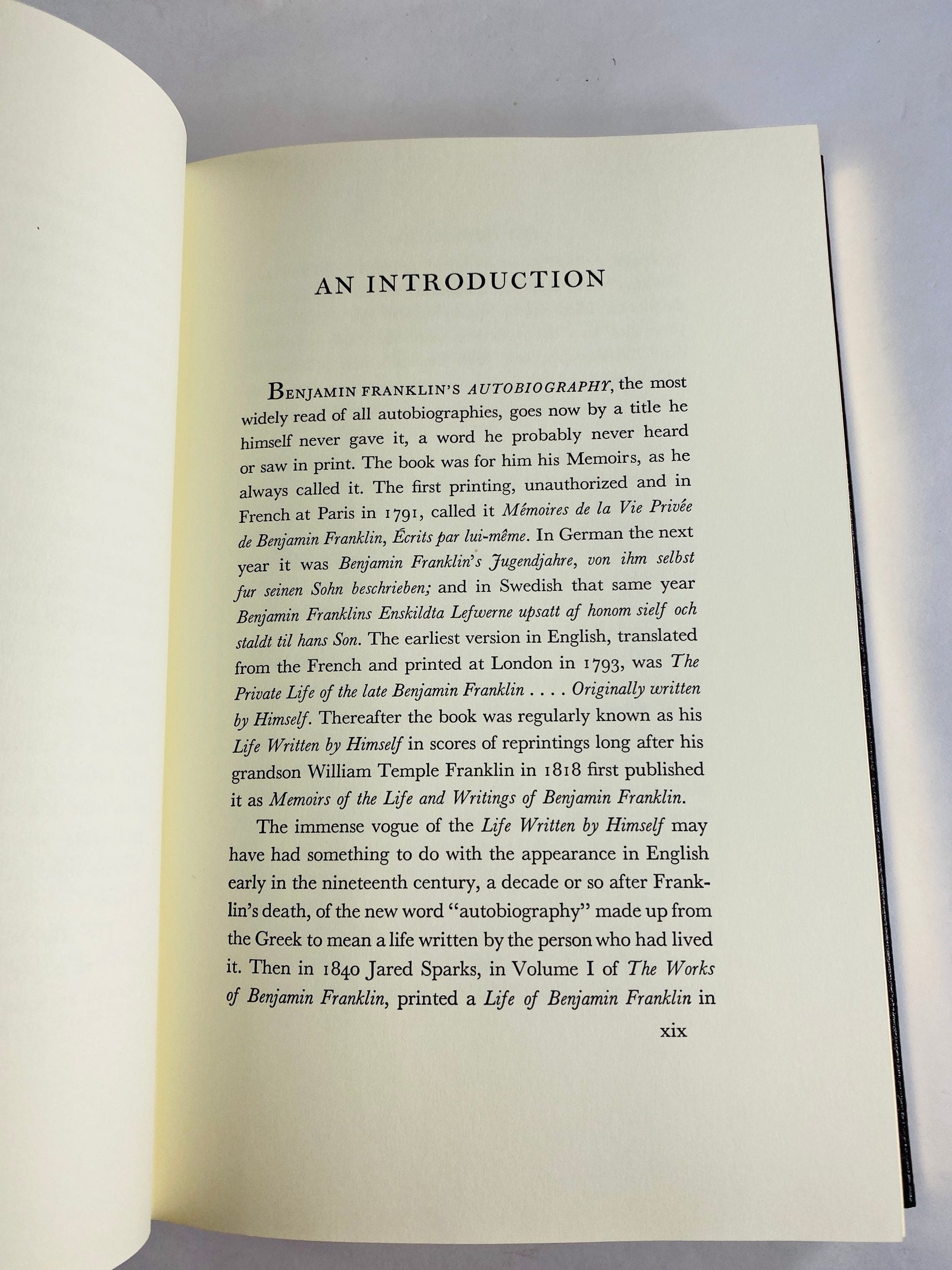 Benjamin Franklin autobiography vintage Easton Press leather book circa 1976 beautiful brown binding gold tooling
