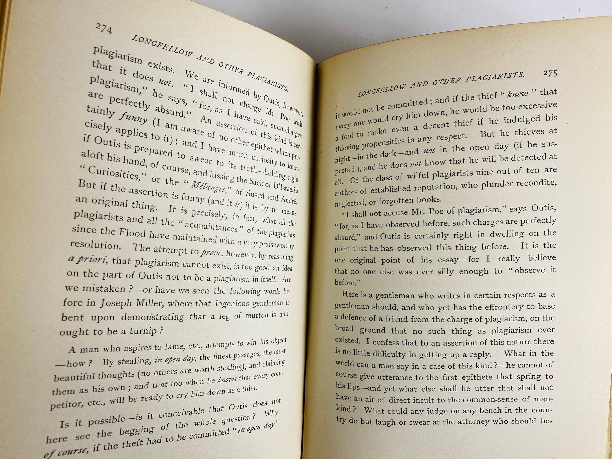 Literary Criticism of Edgar Allan Poe vintage book circa 1884 advocating for autonomy of poetry Antique collectible green decor with gold