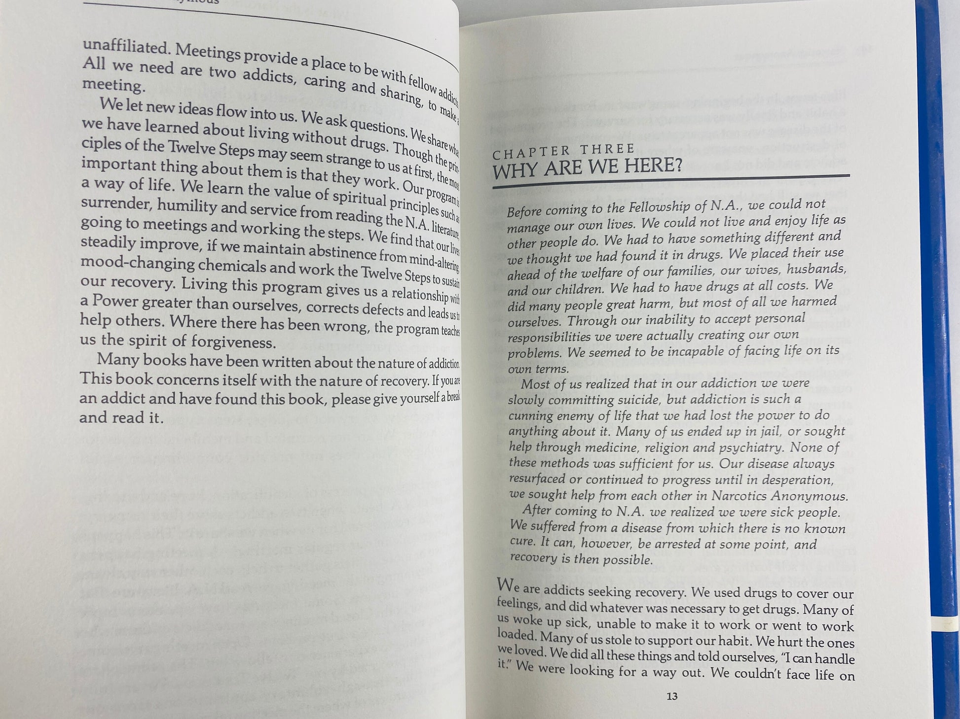 1988 Narcotics Anonymous Twelve Step Vintage NA book circa 1988 Fifth edition 5th Recovery drug rehab, sobriety Al-anon 12 step program