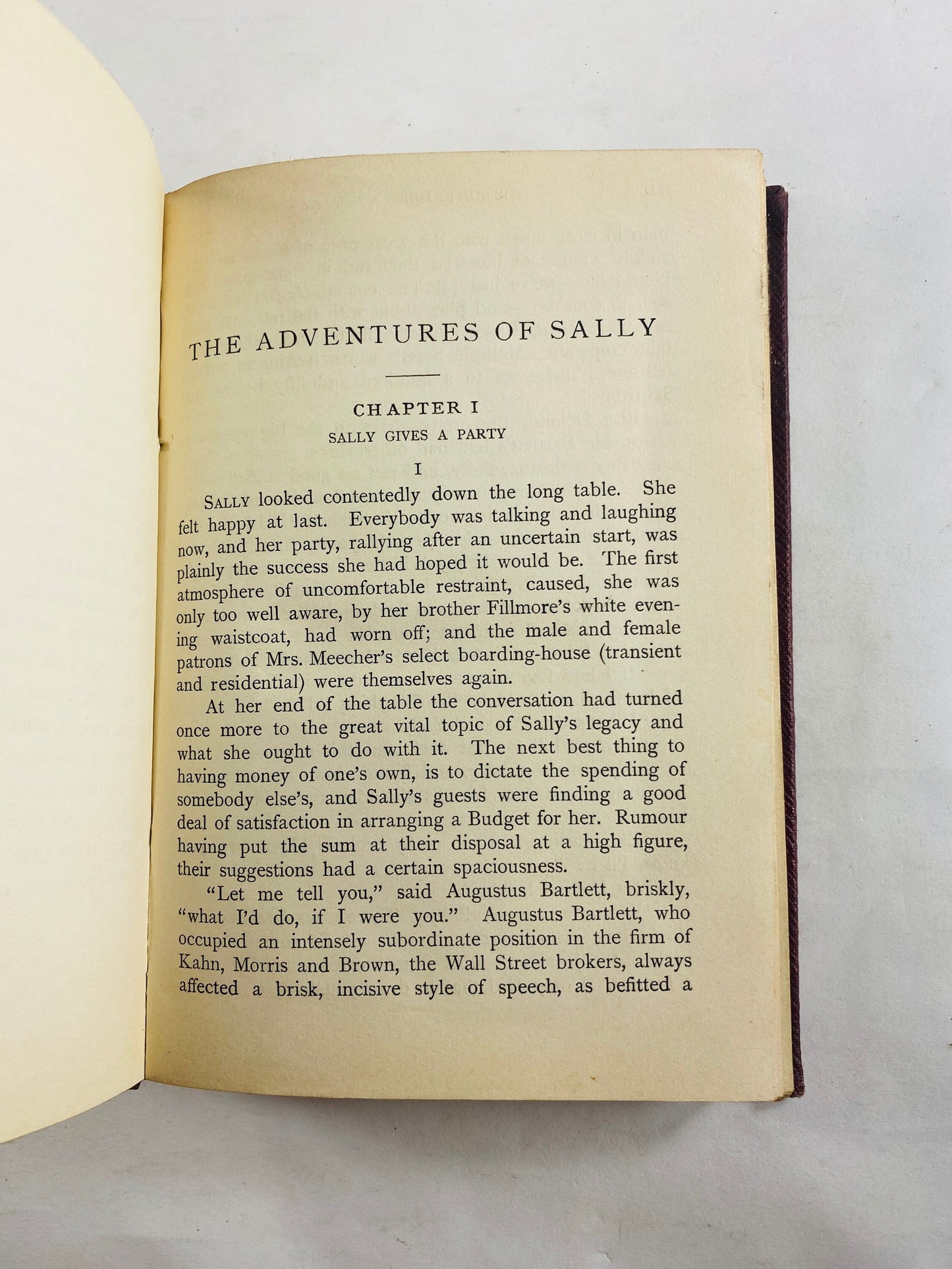 1926 Adventures of Sally by PG Wodehouse vintage book about a taxi dancer who inherits a considerable fortune Small red Tauchnitz antique