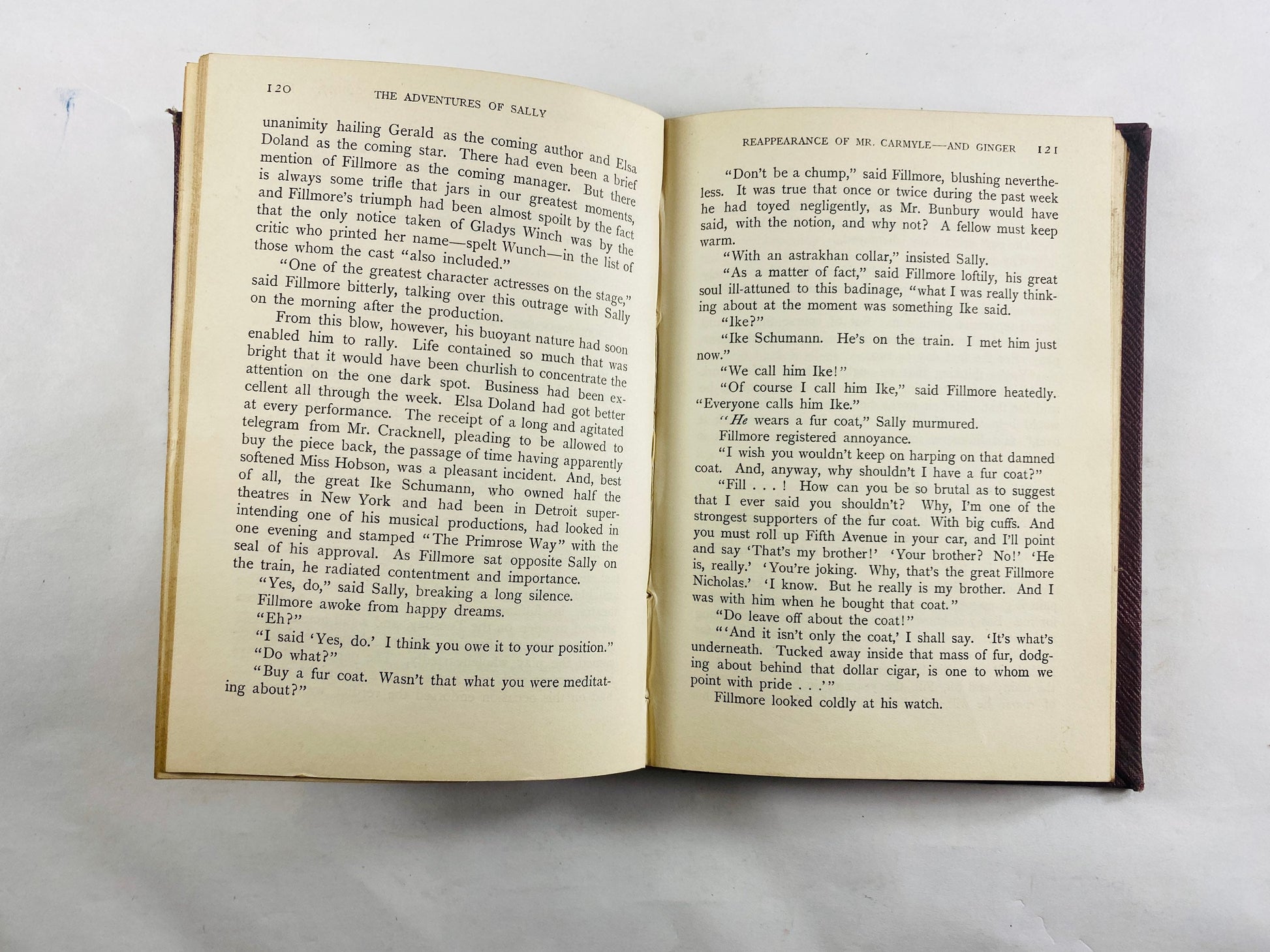 1926 Adventures of Sally by PG Wodehouse vintage book about a taxi dancer who inherits a considerable fortune Small red Tauchnitz antique