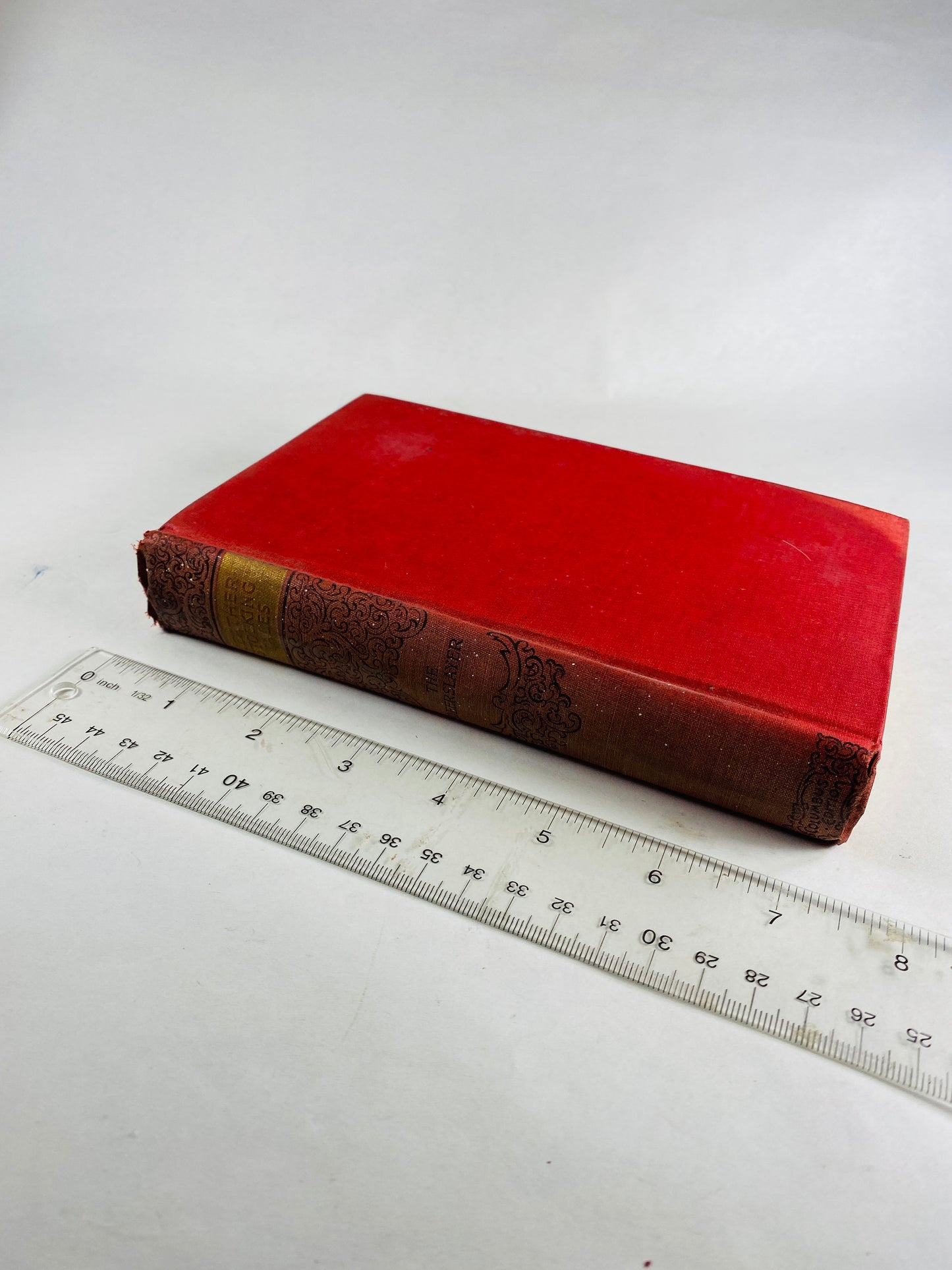 James Fenimore Cooper Deerslayer circa 1900 red vintage book with gold embossing The New Columbus Series First War-Path