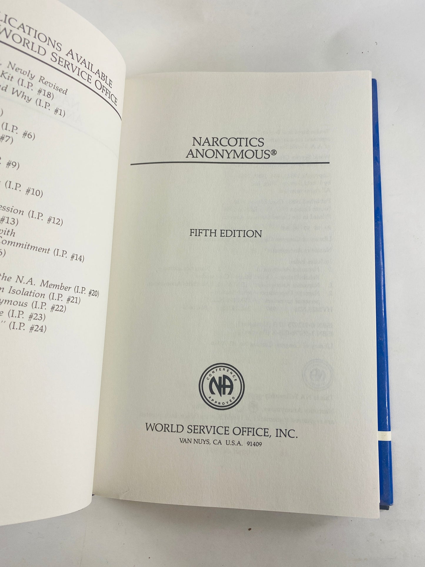 1988 Narcotics Anonymous Twelve Step Vintage NA book circa 1988 Fifth edition 5th Recovery drug rehab, sobriety Al-anon 12 step program