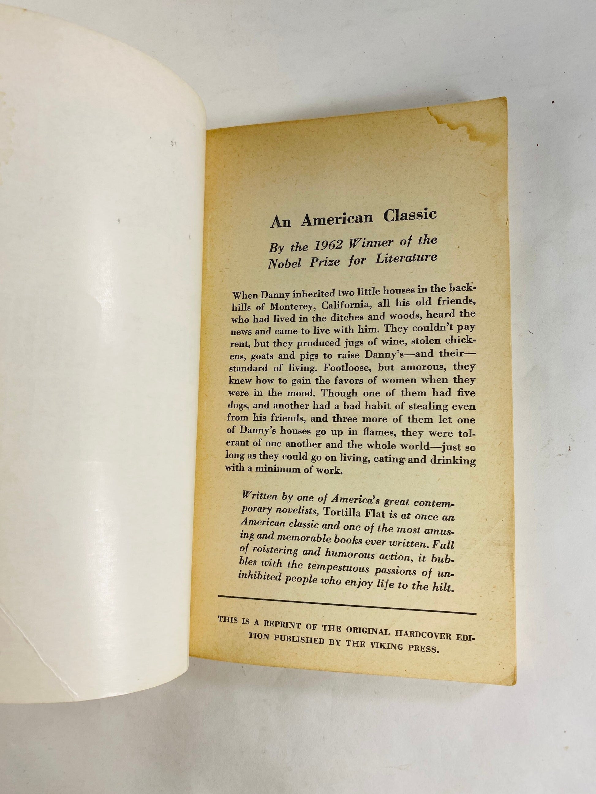 John Steinbeck Tortilla Flat vintage Signet paperback book circa 1963 Men and women who live with zestful abandon. New American Library