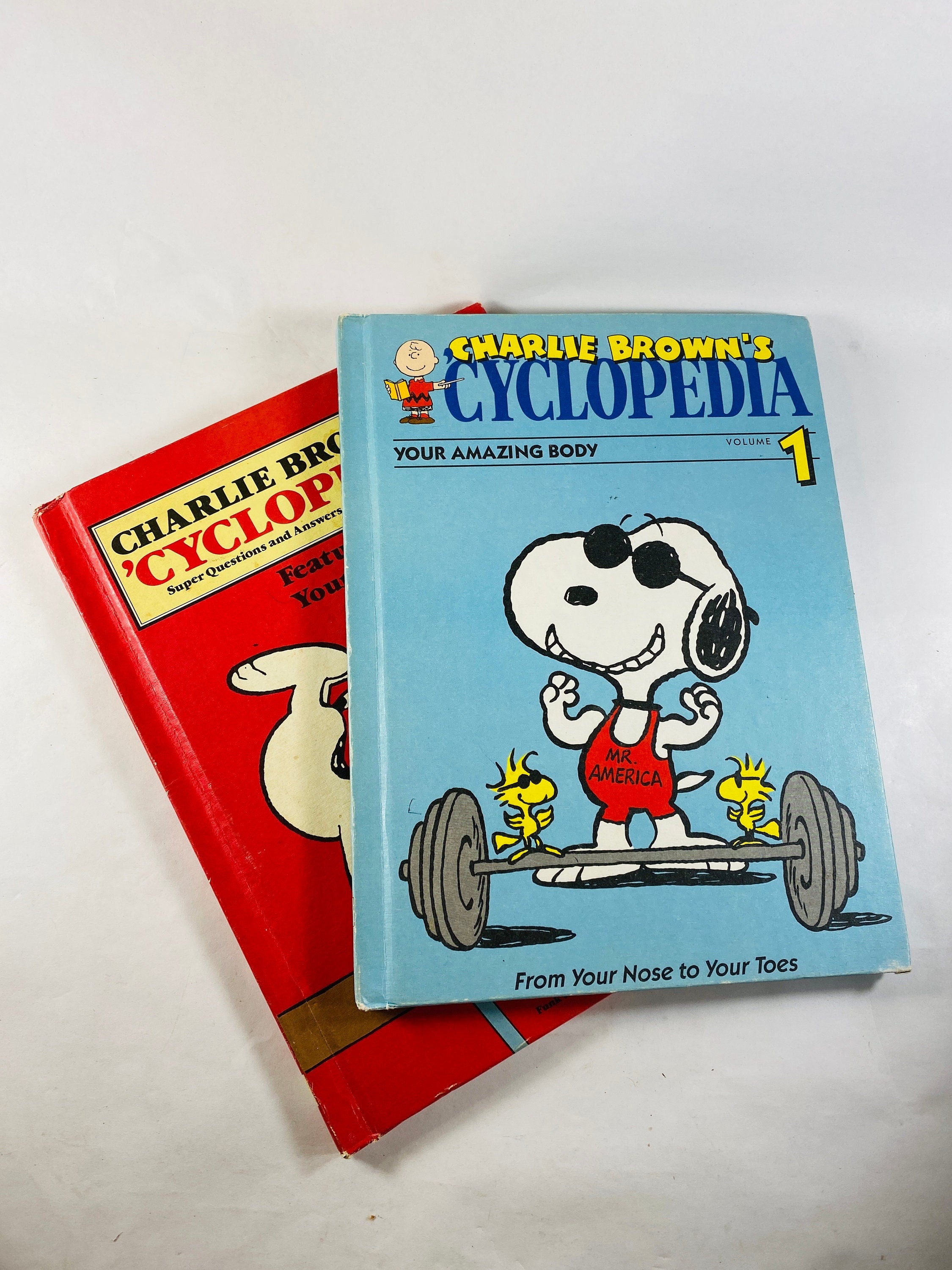 Vintage Charlie Brown Encyclopedia Book Series Charles Schultz Snoopy  Featuring Your Body