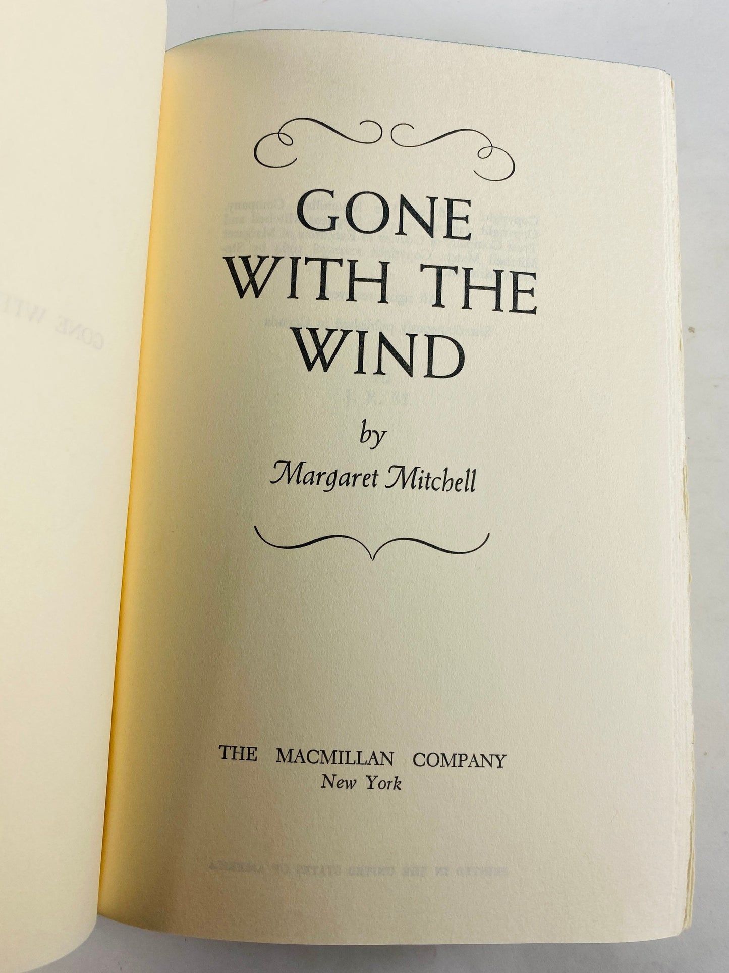 1964 Gone with the Wind by Margaret Mitchell. Vintage book EARLY PRINTING. Epic historical romance Scarlett O'hara. Blue home decor