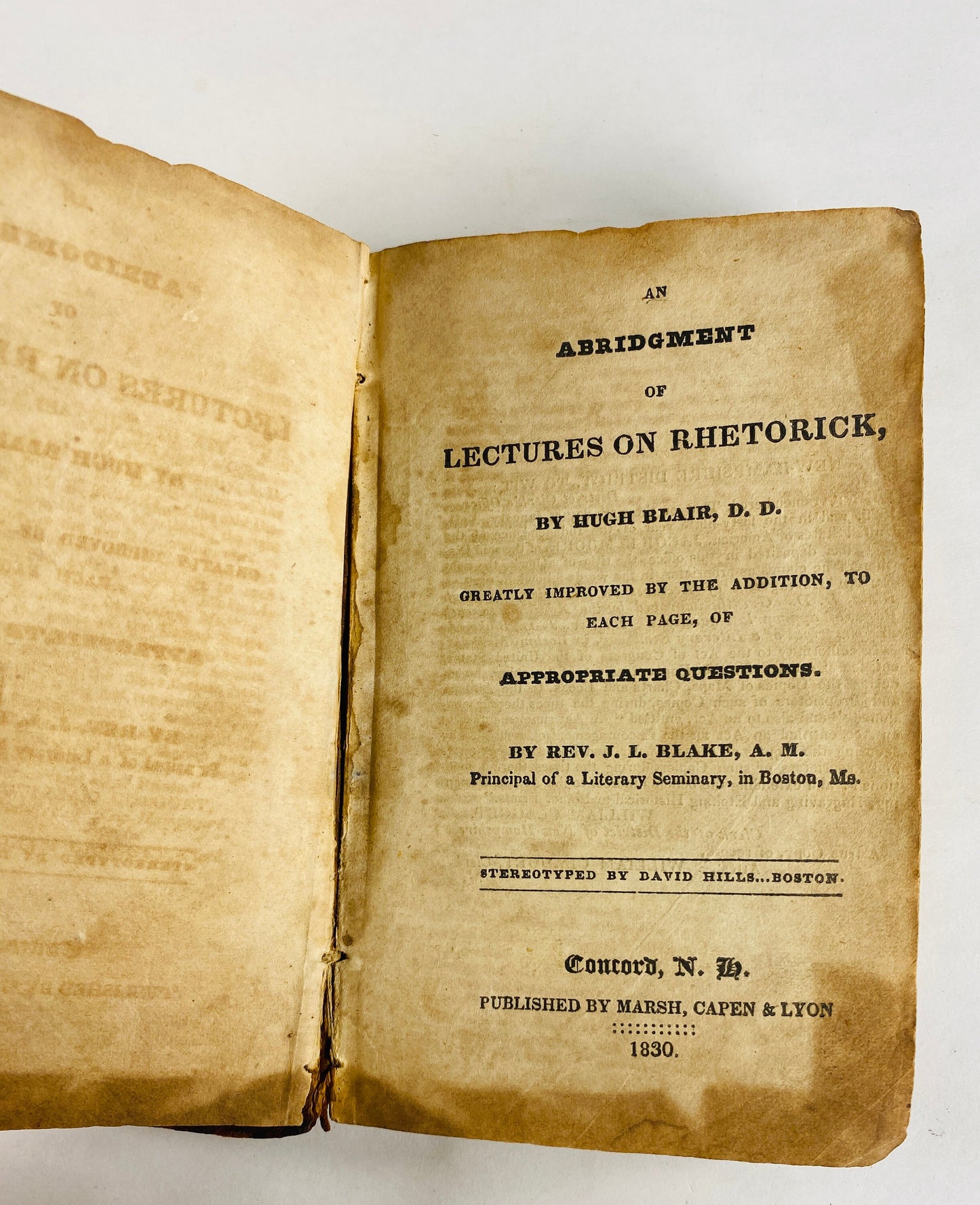 1830 Hugh Blair antique book of Sermons, Lectures & Rhetoric Minister of the Church of Scotland, Edinburgh professor