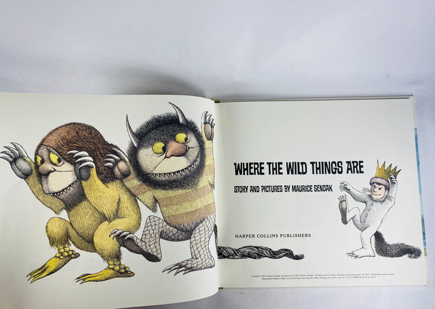 Where the Wild Things Are vintage children's book by Maurice Sendak circa 1991 25th Anniversary EDITION Caldecott Medal