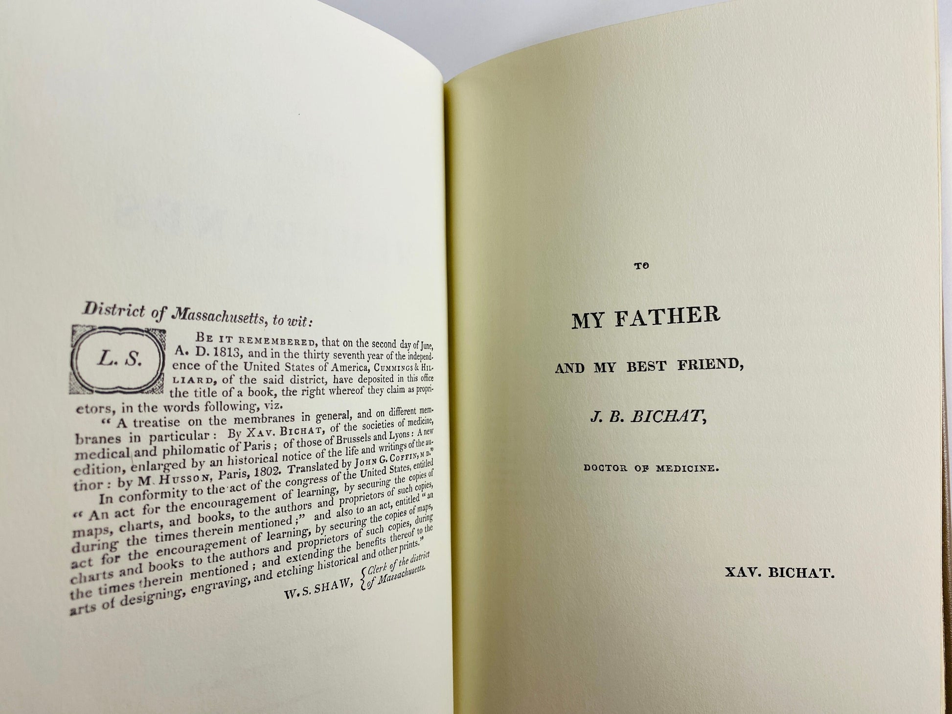 Treatise on the Membranes vintage book GORGEOUS rich brown leather cover embossed gold Xav Bichat Surgery Medicine Physician Doctor