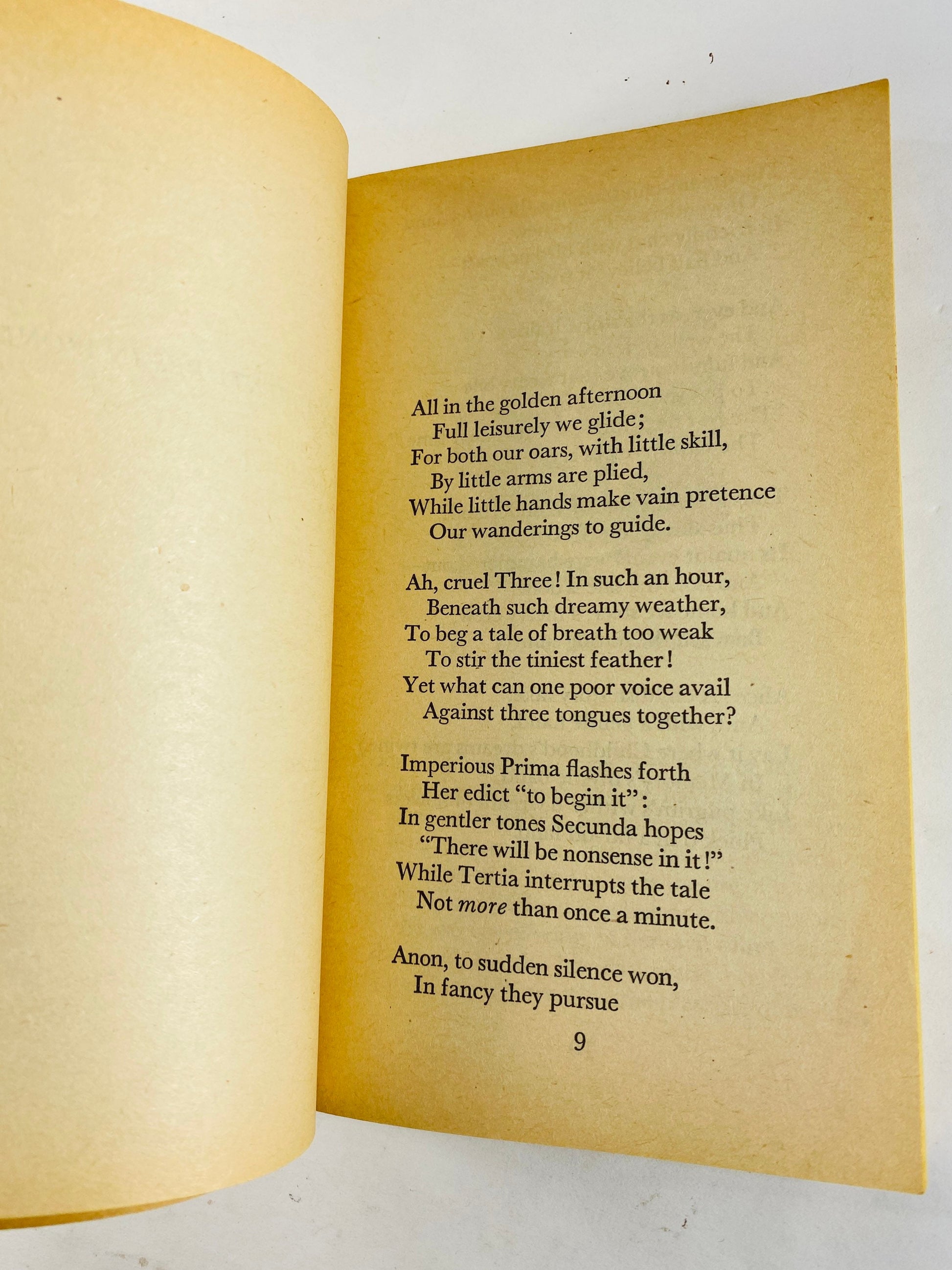 1968 Alice's Adventures in Wonderland & Through the Looking Glass Vintage paperback book by Lewis Carroll.