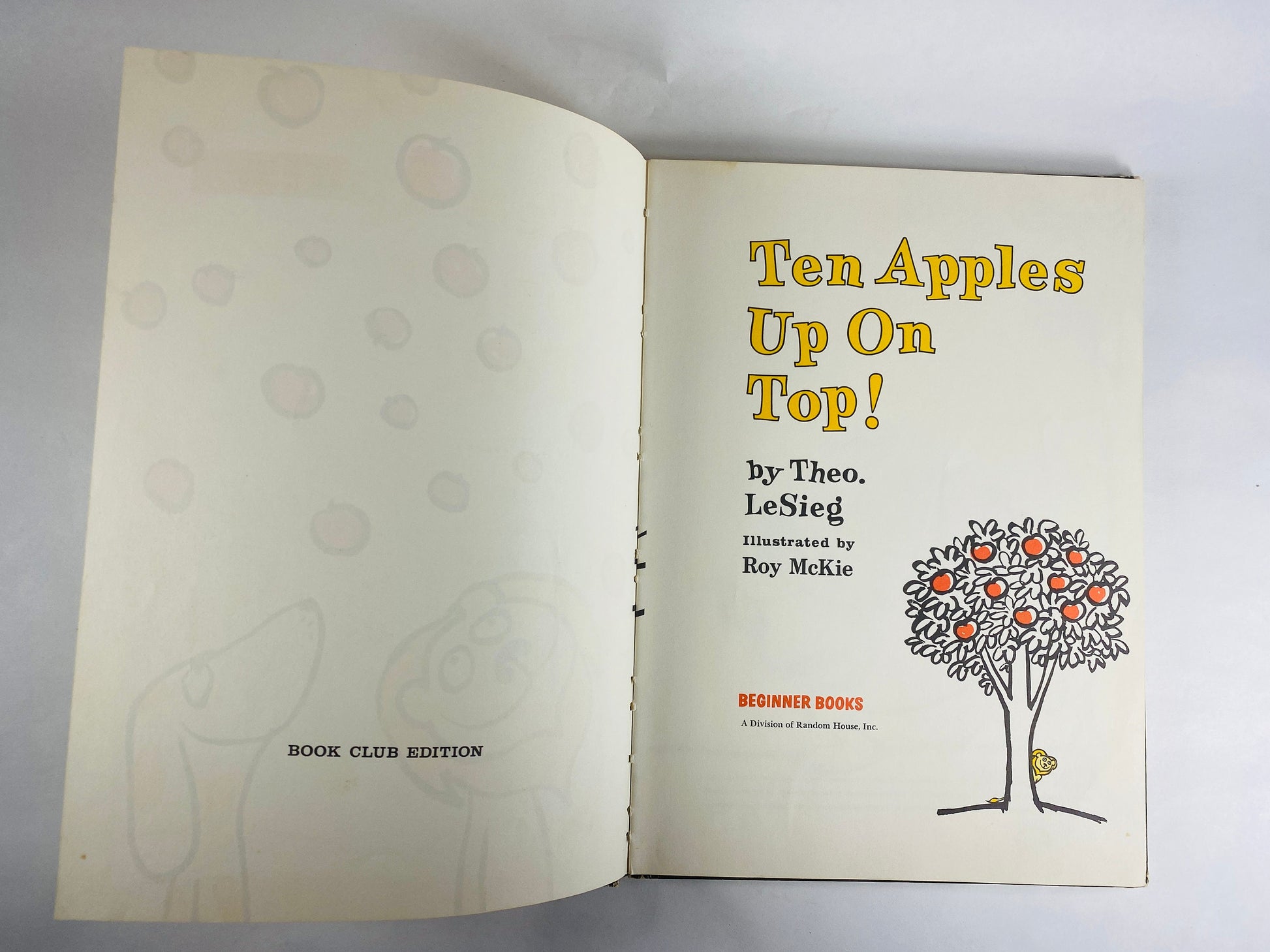 Ten Apples Up on Top vintage Dr Seuss book circa 1961 by Theodor Geisel collectible children's book early beginning reader