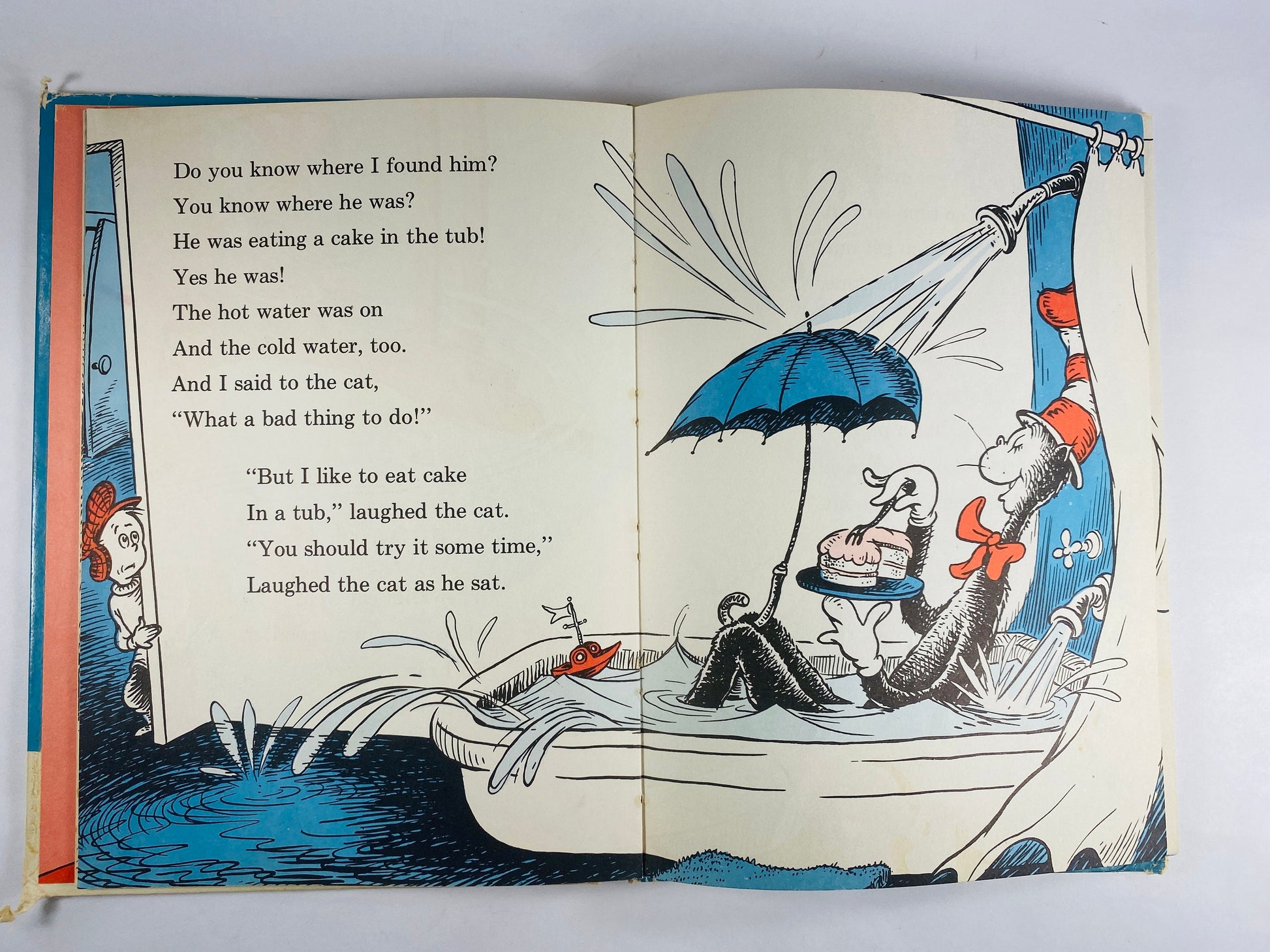 FIRST EDITION Dr Seuss Cat in the Hat Comes Back Vintage collectible book pictoral boards circa 1958.