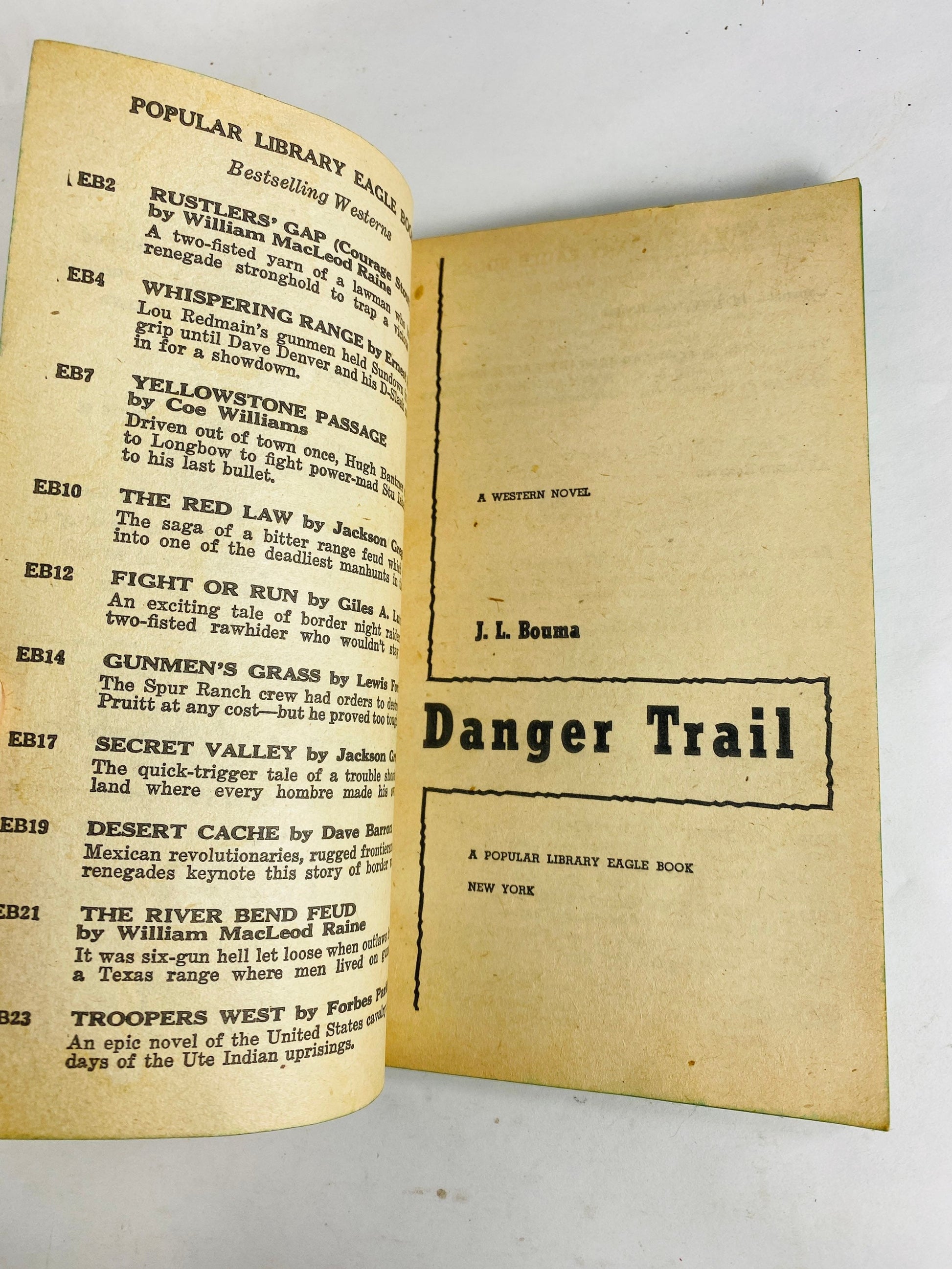 Danger Trail vintage Western paperback book circa 1954 about a Texas ranch and a renegade empire