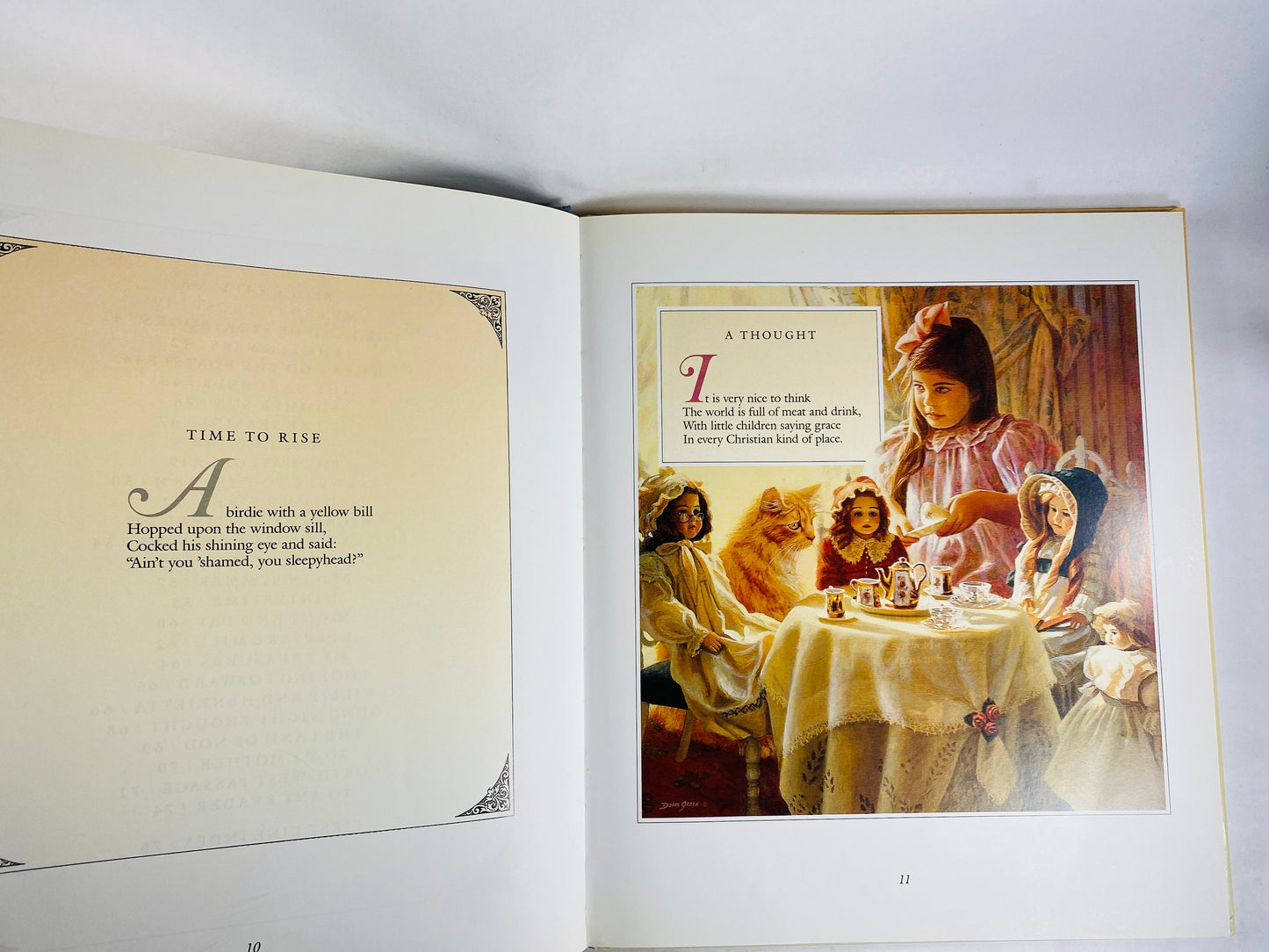 Leaves from Child's Garden of Verses vintage book by Robert Louis Stevenson illustrated by Donna Green charming sentimental decorative gift