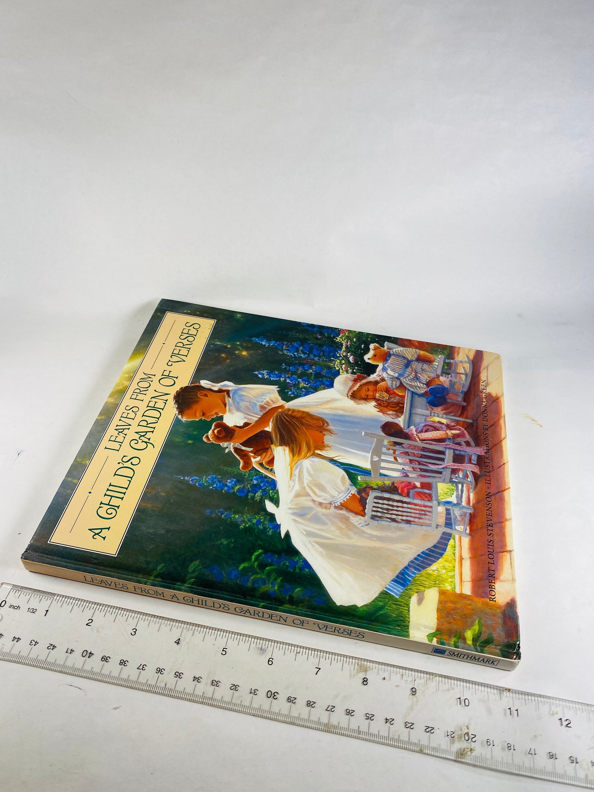 Leaves from Child's Garden of Verses vintage book by Robert Louis Stevenson illustrated by Donna Green charming sentimental decorative gift