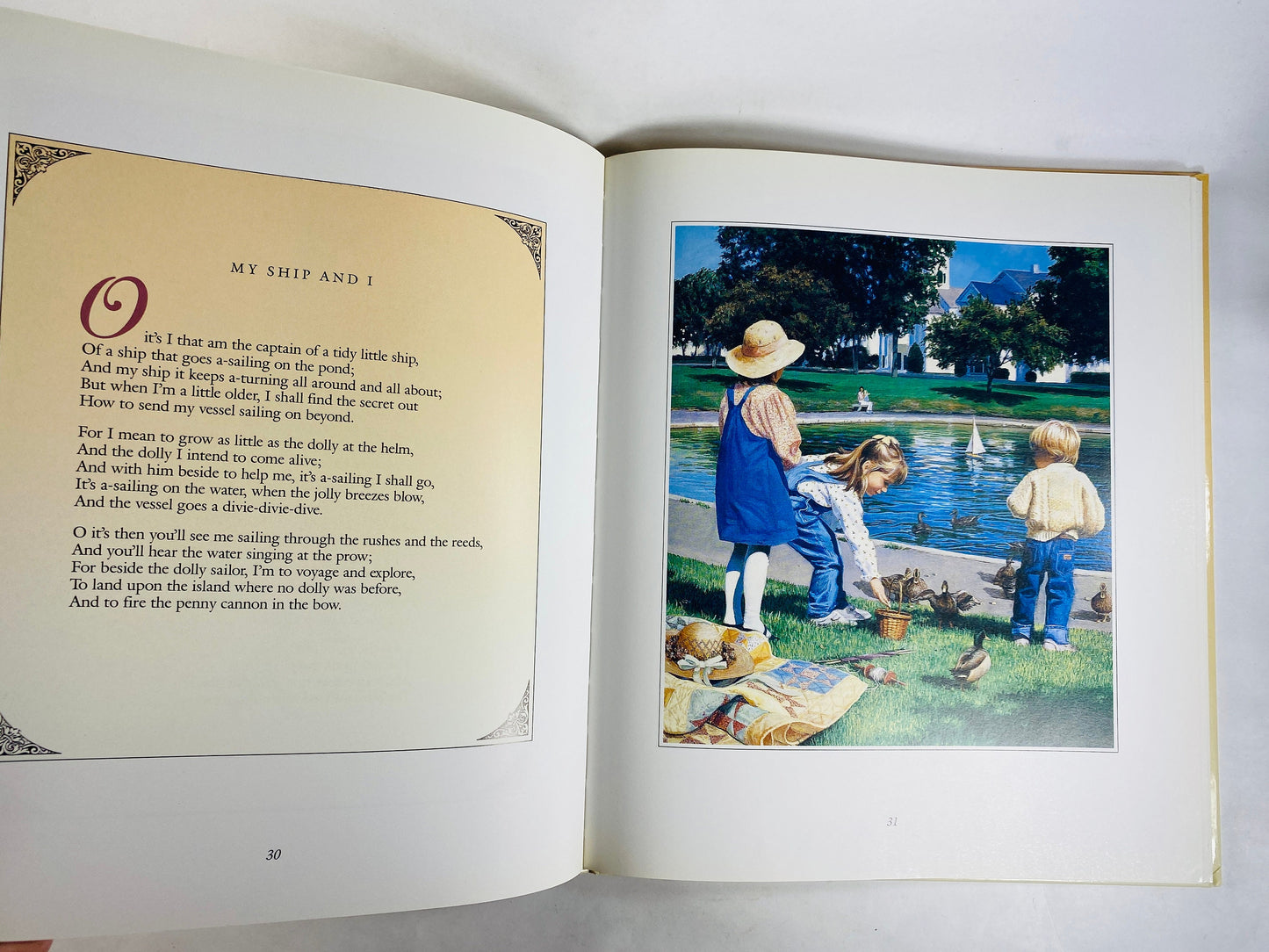 Leaves from Child's Garden of Verses vintage book by Robert Louis Stevenson illustrated by Donna Green charming sentimental decorative gift