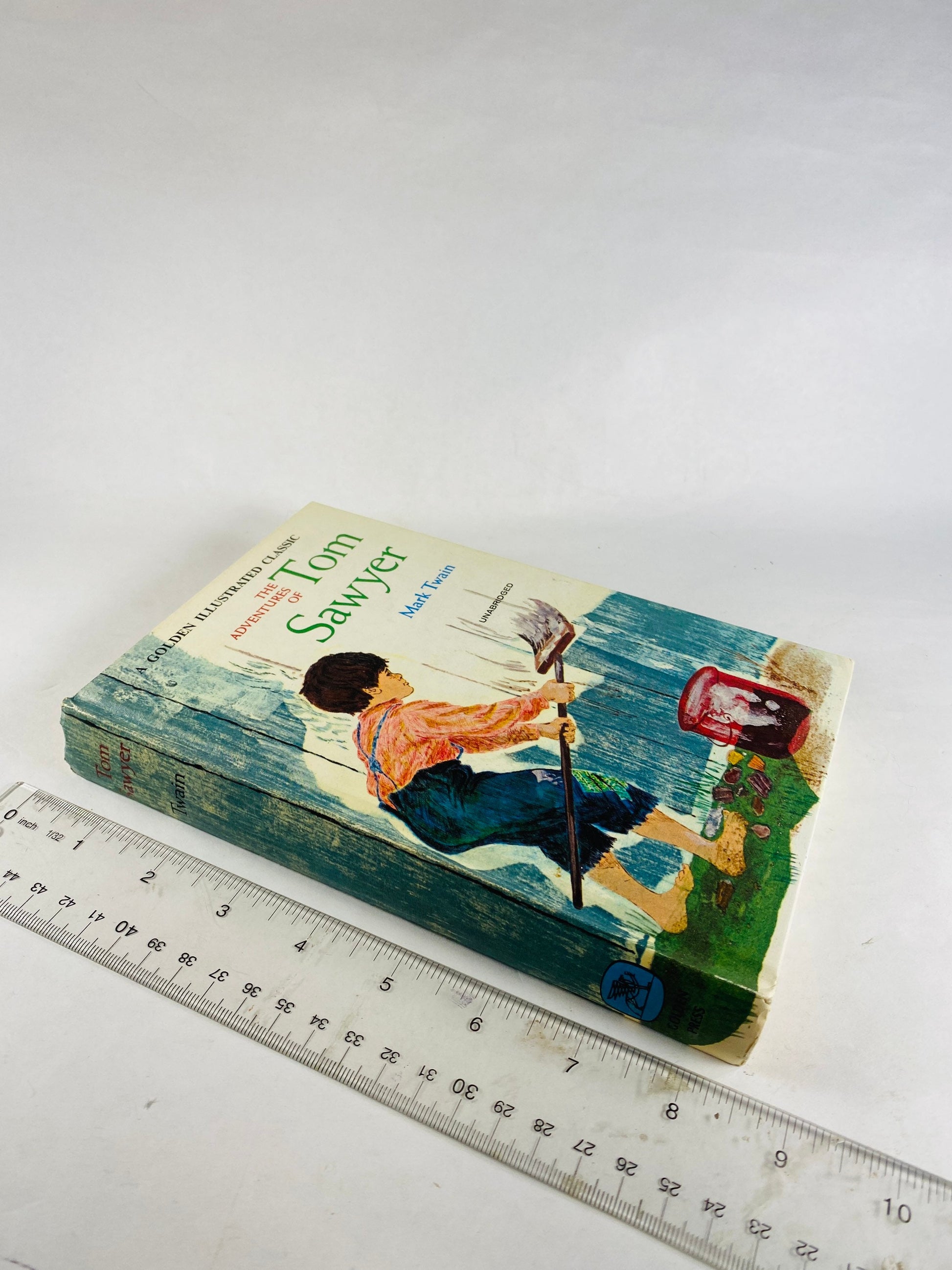 Adventures of Tom Sawyer by Mark Twain vintage book circa 1965 Samuel Clemens Great American Novel Huck Finn Golden Press