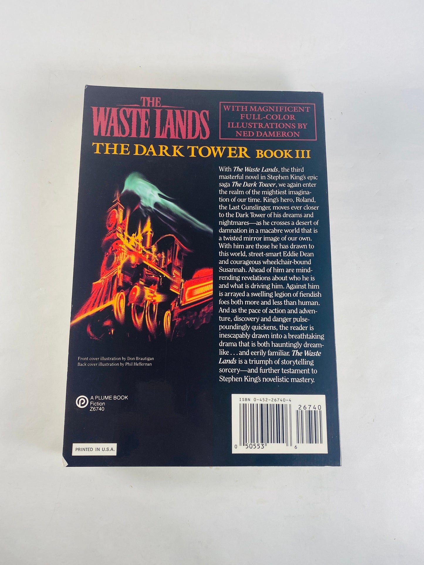 Dark Tower III Waste Lands by Stephen King Vintage FIRST Plume paperback book circa 1992 Horror gothic Book Gift