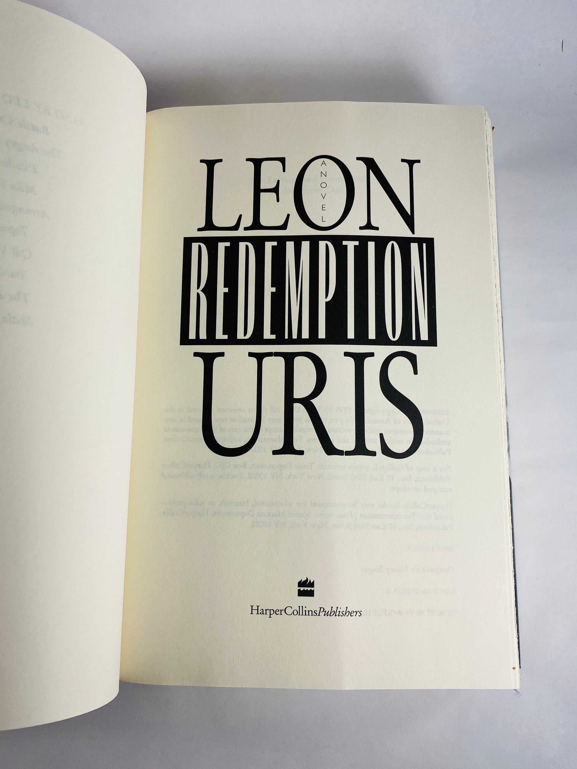 Redemption FIRST EDITION vintage book by Leon Uris circa 1995 Story of three families, an Irish epic that will never mix