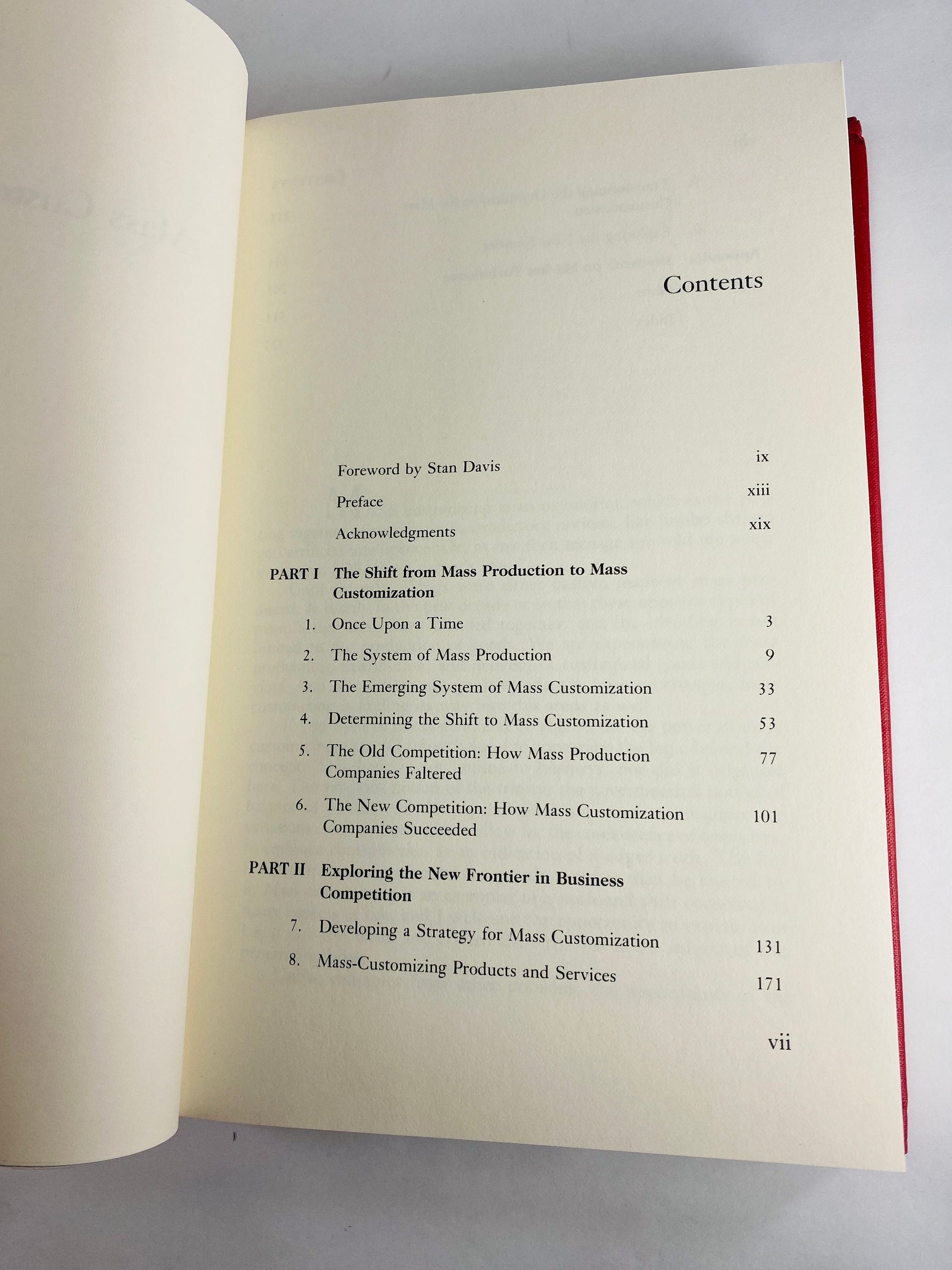 Mass Customization vintage Business Competition book by Joseph Pine circa 1993 Red home bookshelf decor Harvard Business School