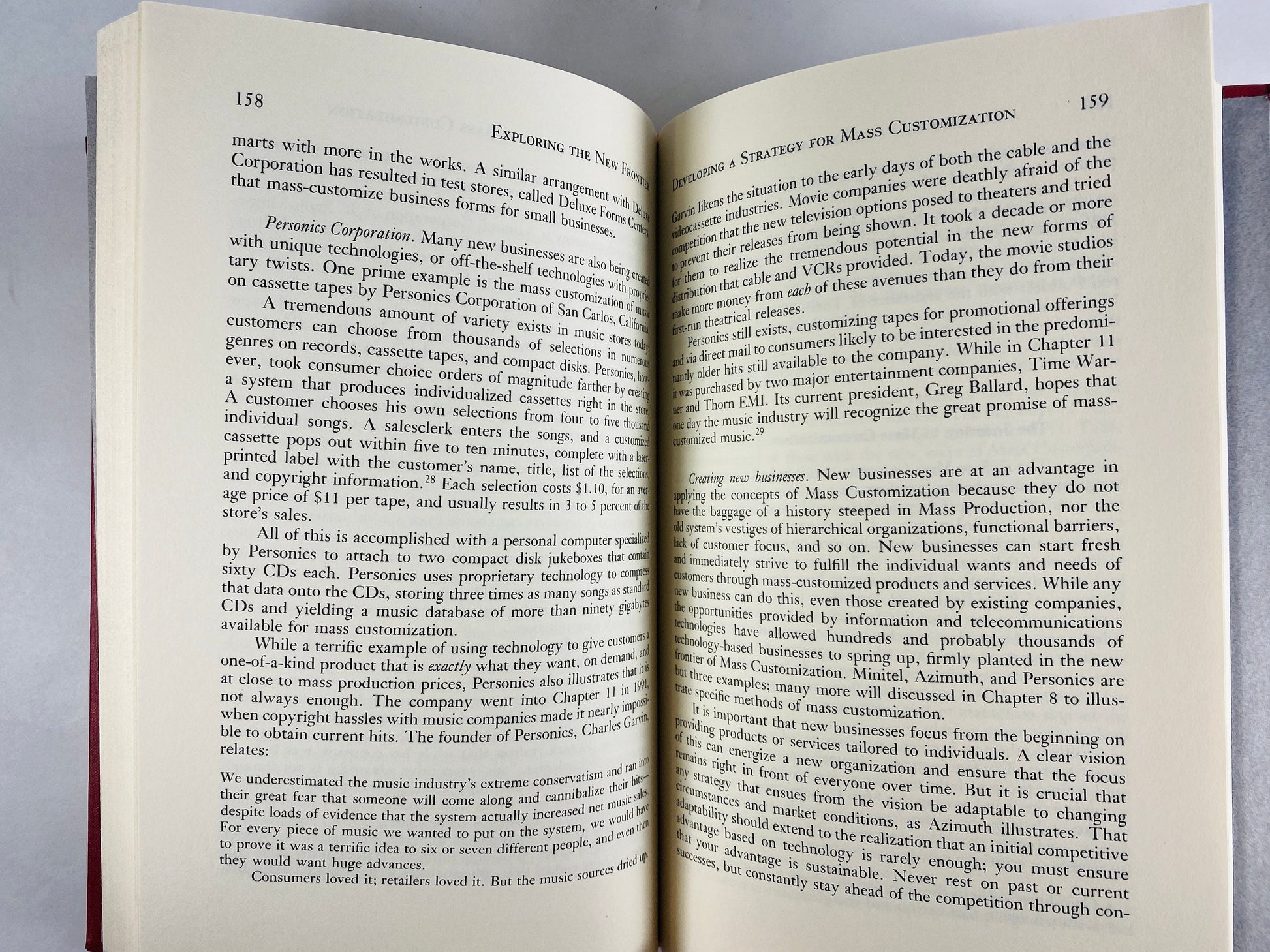 Mass Customization vintage Business Competition book by Joseph Pine circa 1993 Red home bookshelf decor Harvard Business School