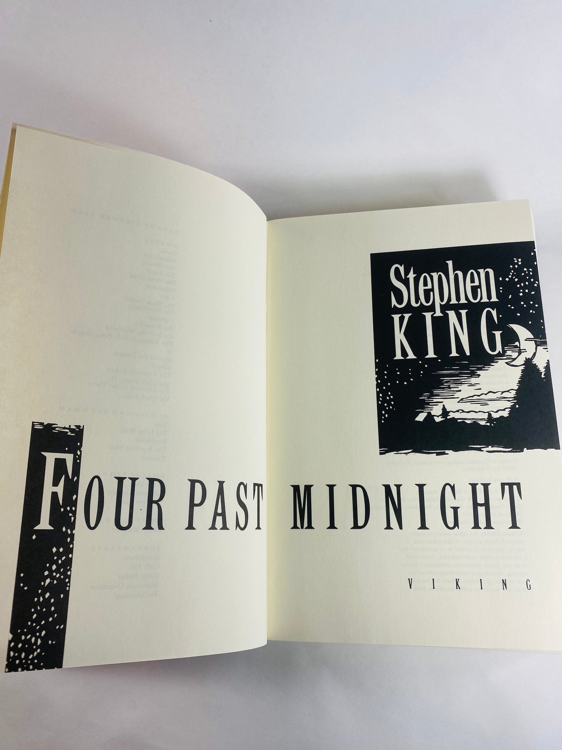 Four Past Midnight by Stephen King FIRST EDITION Vintage book circa 1990 Horror & Literary Fiction. Book lover Goth Gift.