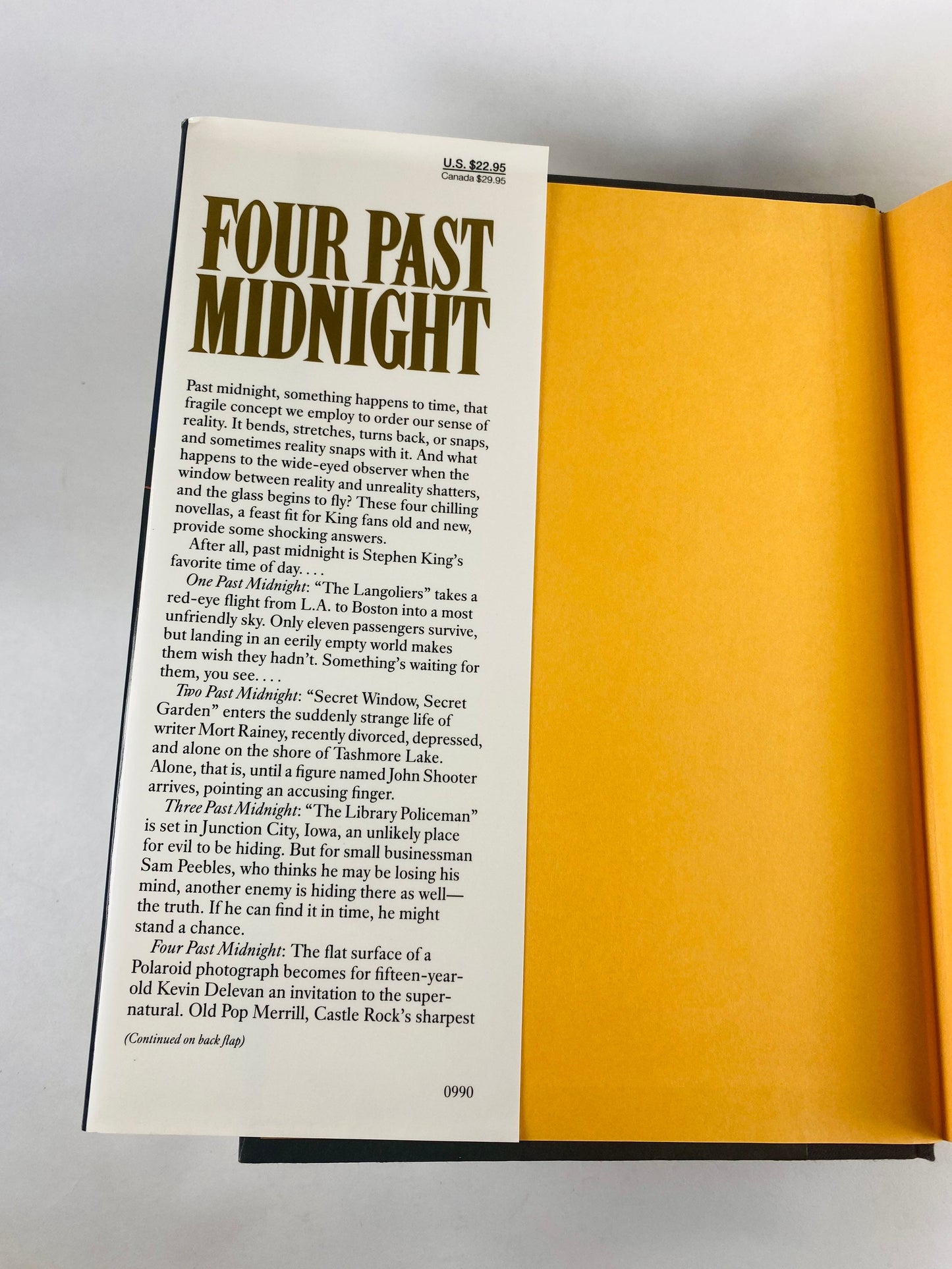 Four Past Midnight by Stephen King FIRST EDITION Vintage book circa 1990 Horror & Literary Fiction. Book lover Goth Gift.